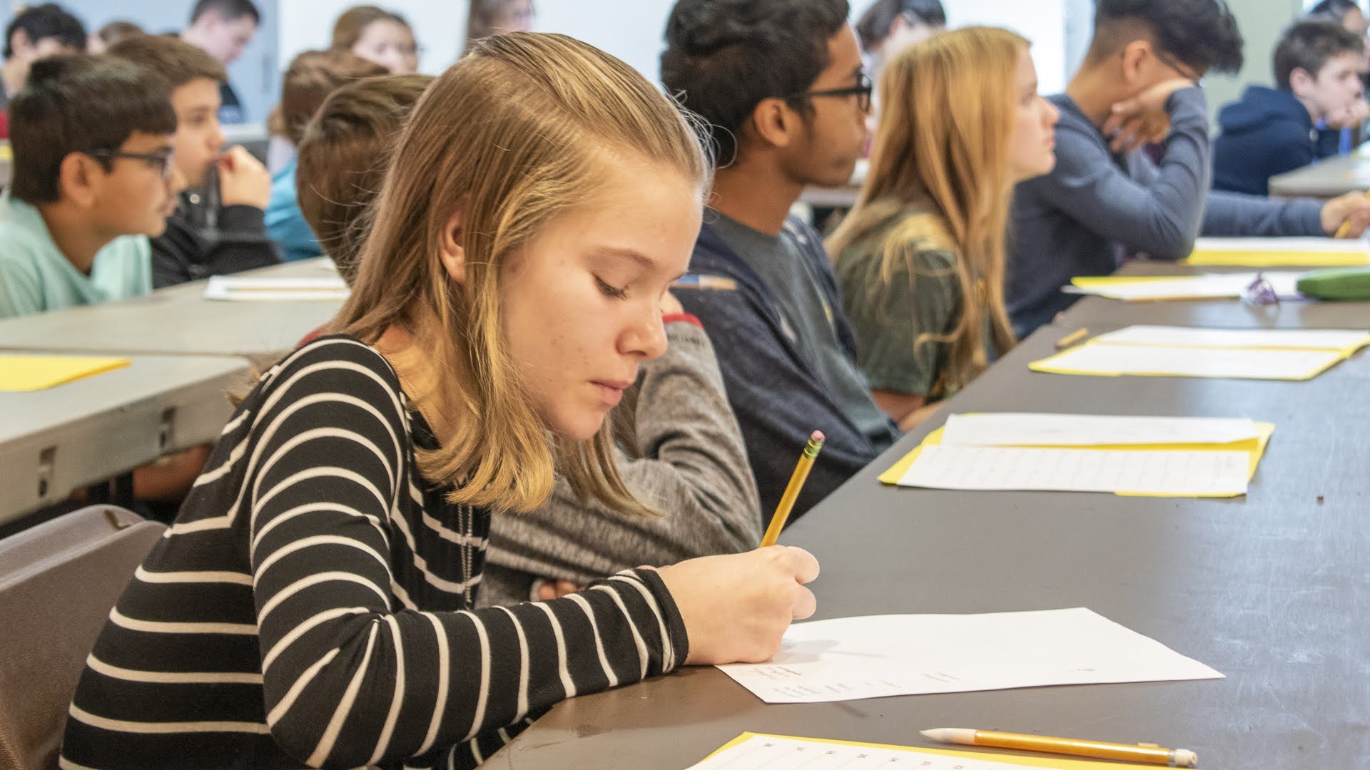 The written portion of WITF’s Central PA Spelling Bee was held at WITF on January 19, 2020, and consisted of 50 spelling words and 50 vocabulary words.