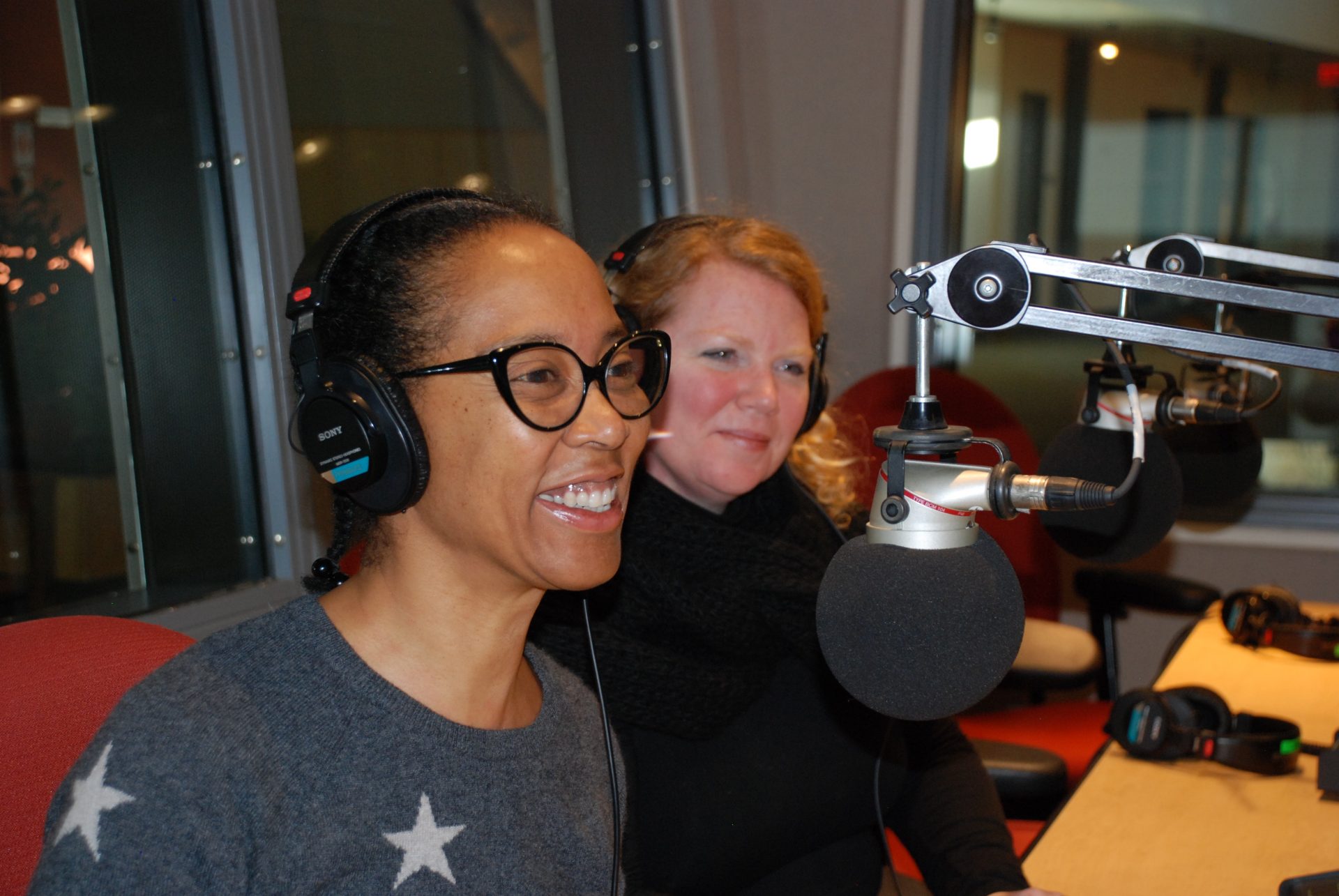 Artist Sonya Clark (left) and Amy Moorefield, Director of the Phillips Museum (right) appear on Smart Talk on January 24, 2020.