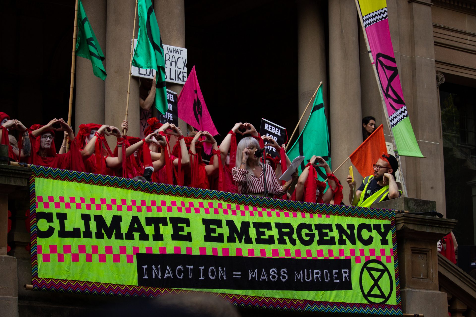 Photo taken from the climate change rally/bushfire protest in downtown Sydney, Australia, on January 10, 2020. For more photos, go to www.jordanbrownfilms.com