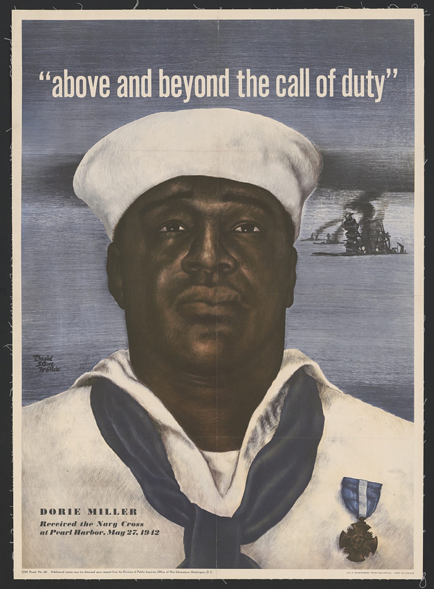Miller's image was used in a 1943 U.S. Navy recruitment poster.