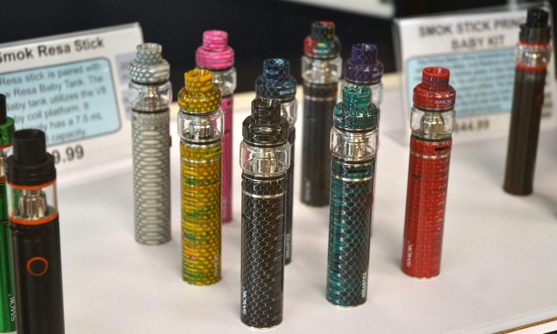Vaping devices are on display at East Coast Vapor in Paxtang Borough, Dauphin County Jan. 6, 2020.
