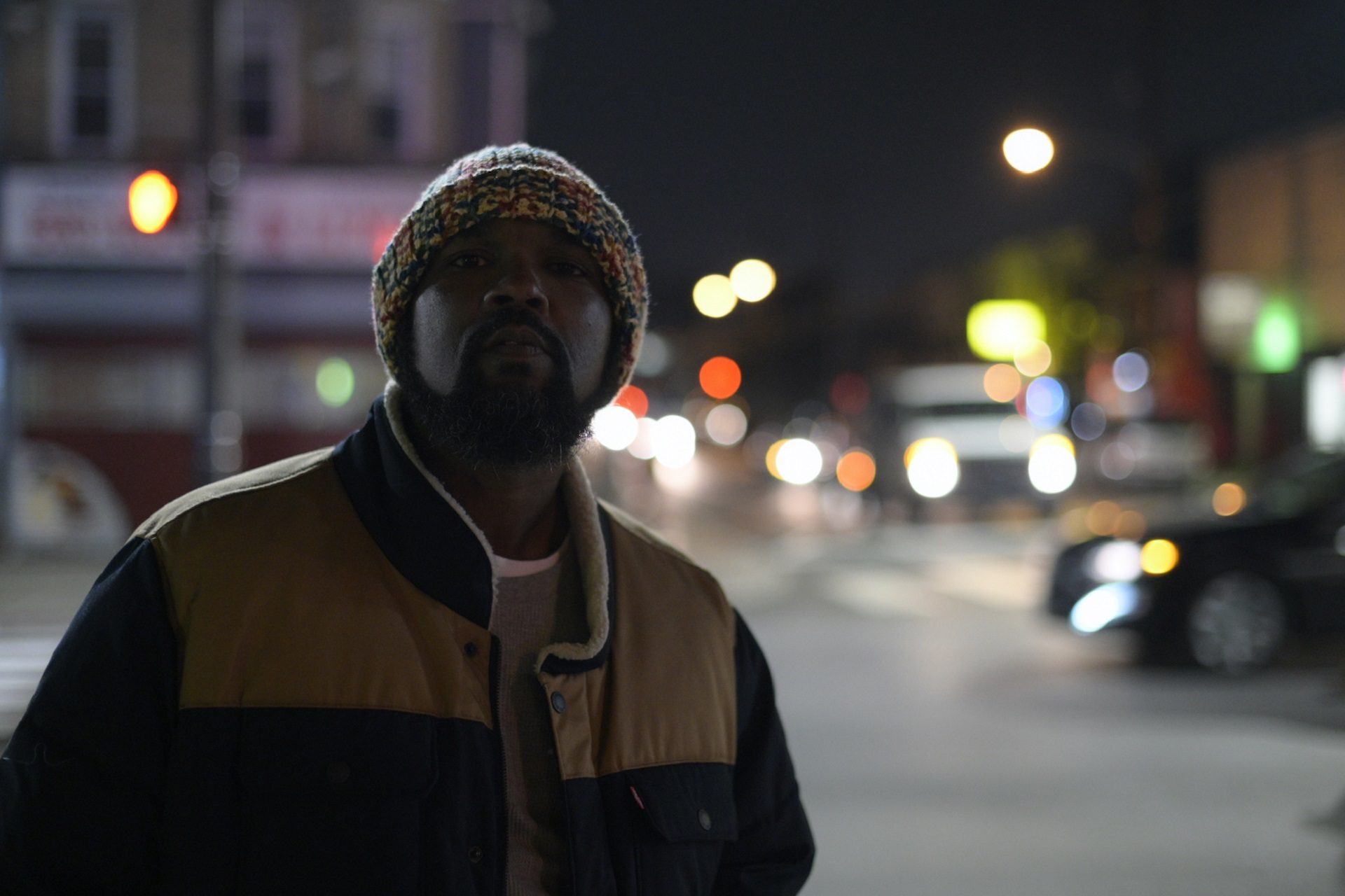 Terrence Mason, looks out over the corner of North Fifth Street and Olney Avenue, on Tuesday.