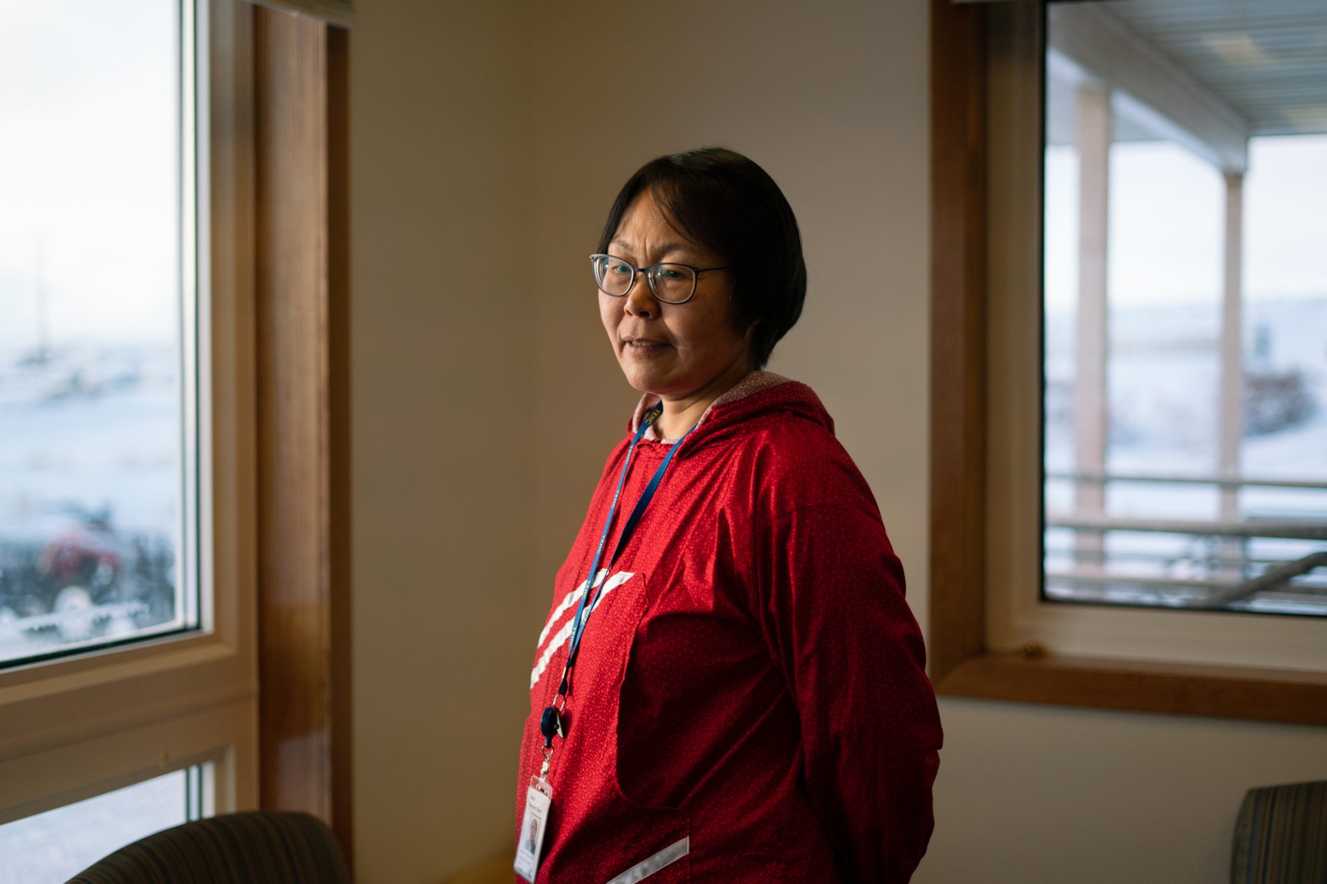 Diana Therchik, the operations manager for the Toksook Bay Sub-regional Clinic, worries about a nearby ice road that hasn't frozen over in recent winters, making it more difficult to travel between remote villages.
