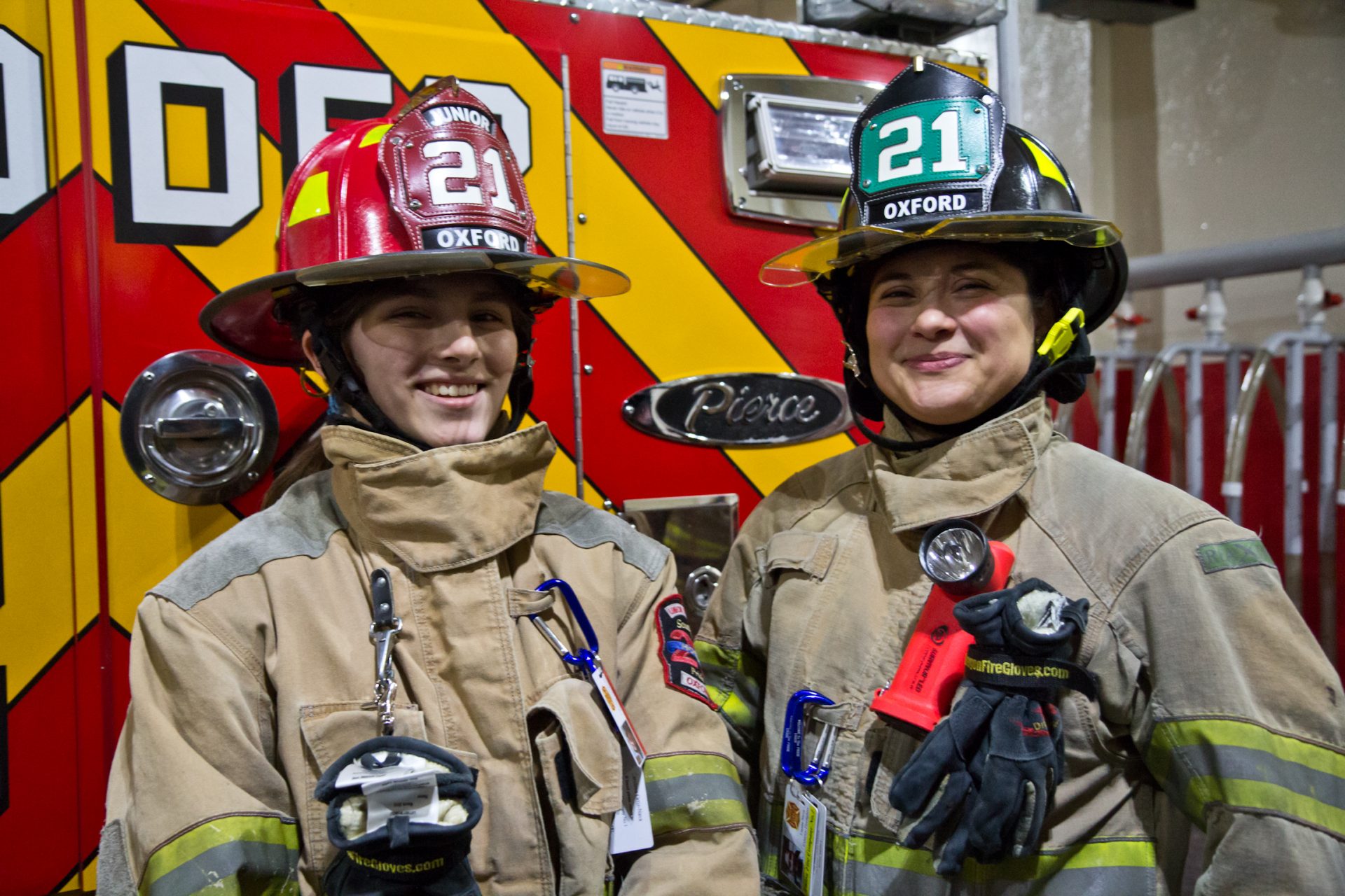 Carolena Nava (left) and her mom Lupita Nava are firefighters in Oxford, Pa.