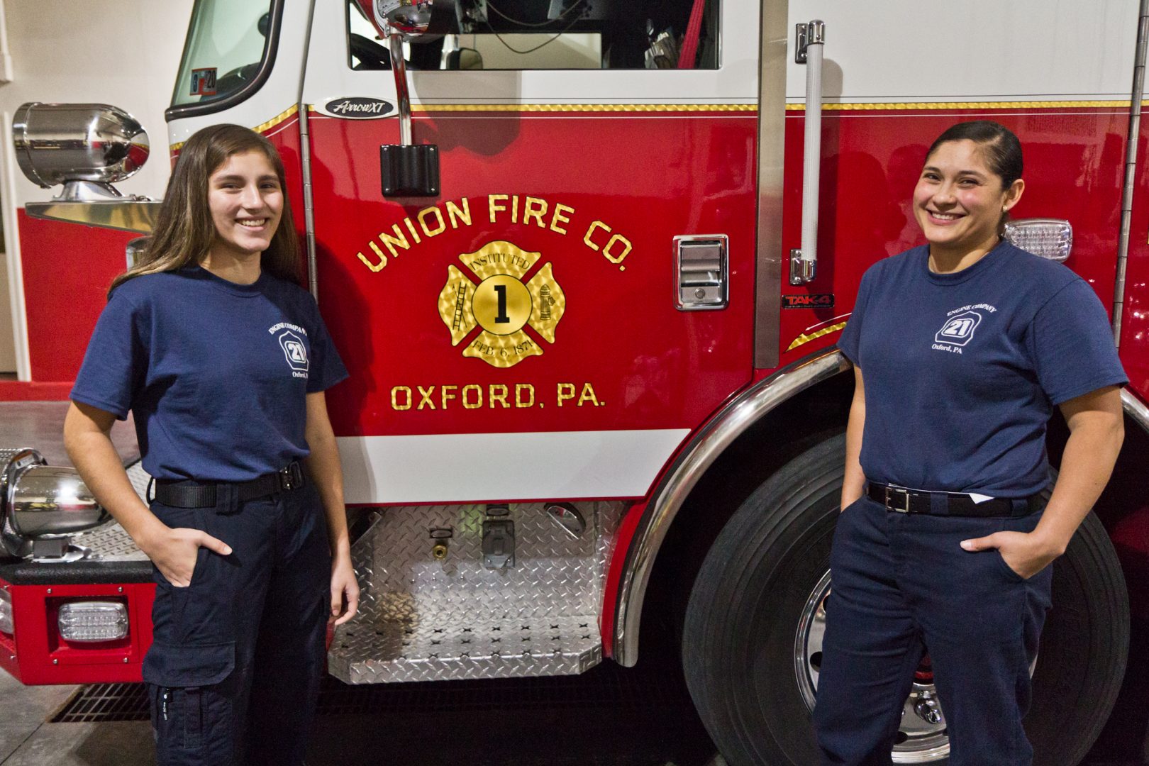 Carolena Nava and her mom Lupita Nava are firefighters in Oxford, Pa.