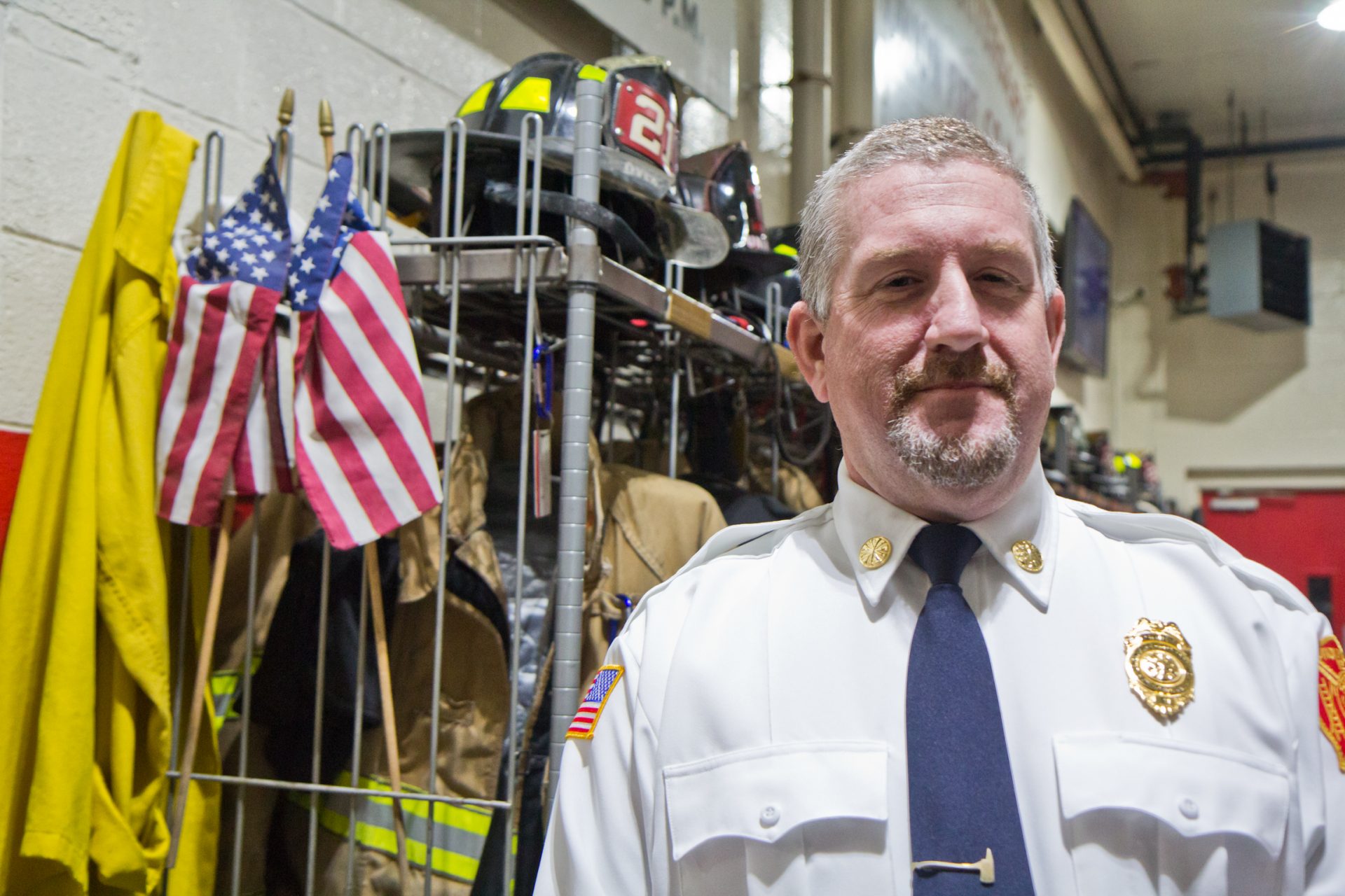 Shane Kinsey is the fire chief in Oxford, Pa.