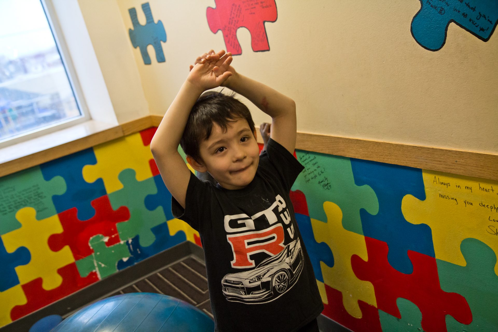 Kids in SPIN’s autism support preschool classroom take a play break in the middle of the day.