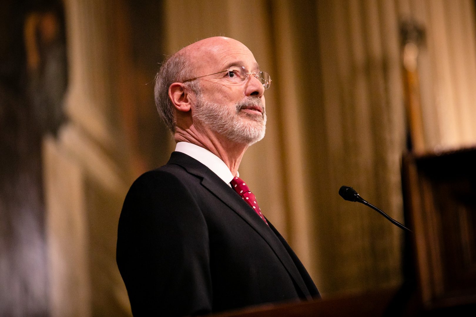 Governor Tom Wolf delivers his 2020-21 budget address in Harrisburg on Tuesday, February 4, 2020.