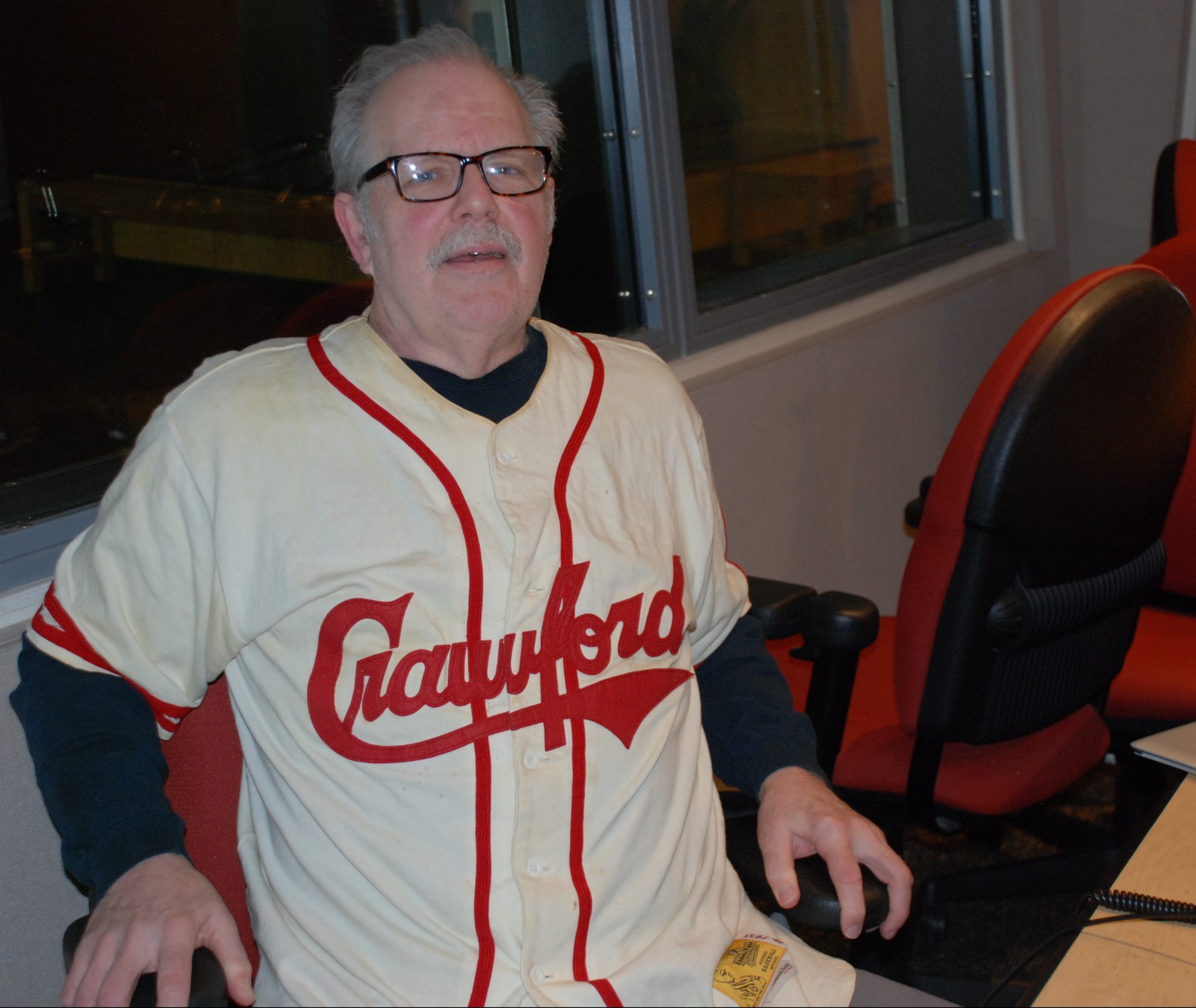 Ted Knorr appears on Smart Talk on February 28, 2020. Mr. Knorr is wearing an authentic jersey from the Negro League Pittsburgh Crawfords.