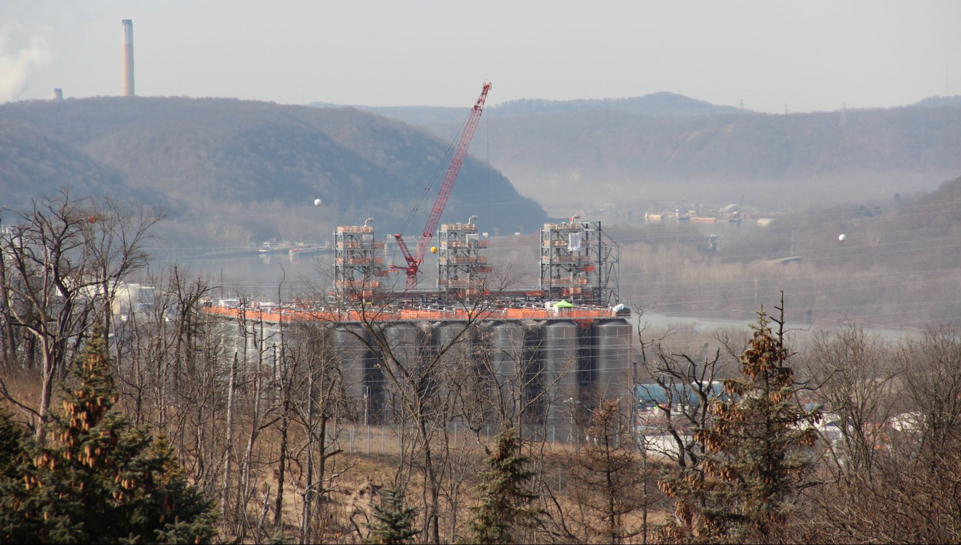 Shell's multi-billion dollar ethane cracker under construction in February 2020. 
