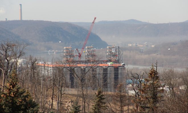 Shell's multi-billion dollar ethane cracker under construction in February 2020. 