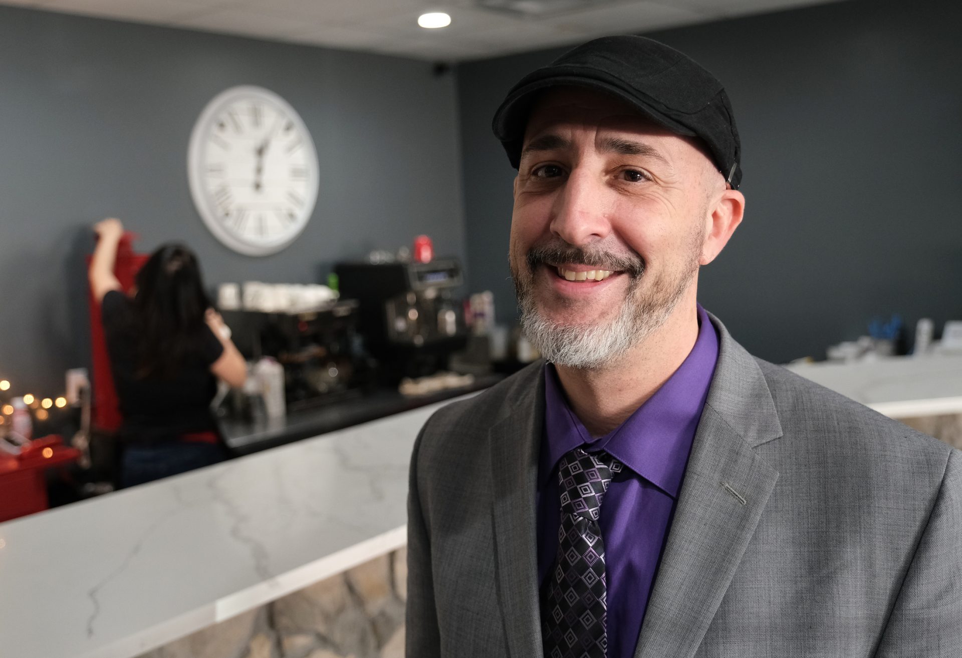 Payroll Solutions Provider Rick Schwetz talks while visiting Jan. 15, 2020, at Mi Casa Su Casa in Reading, Pennsylvania.