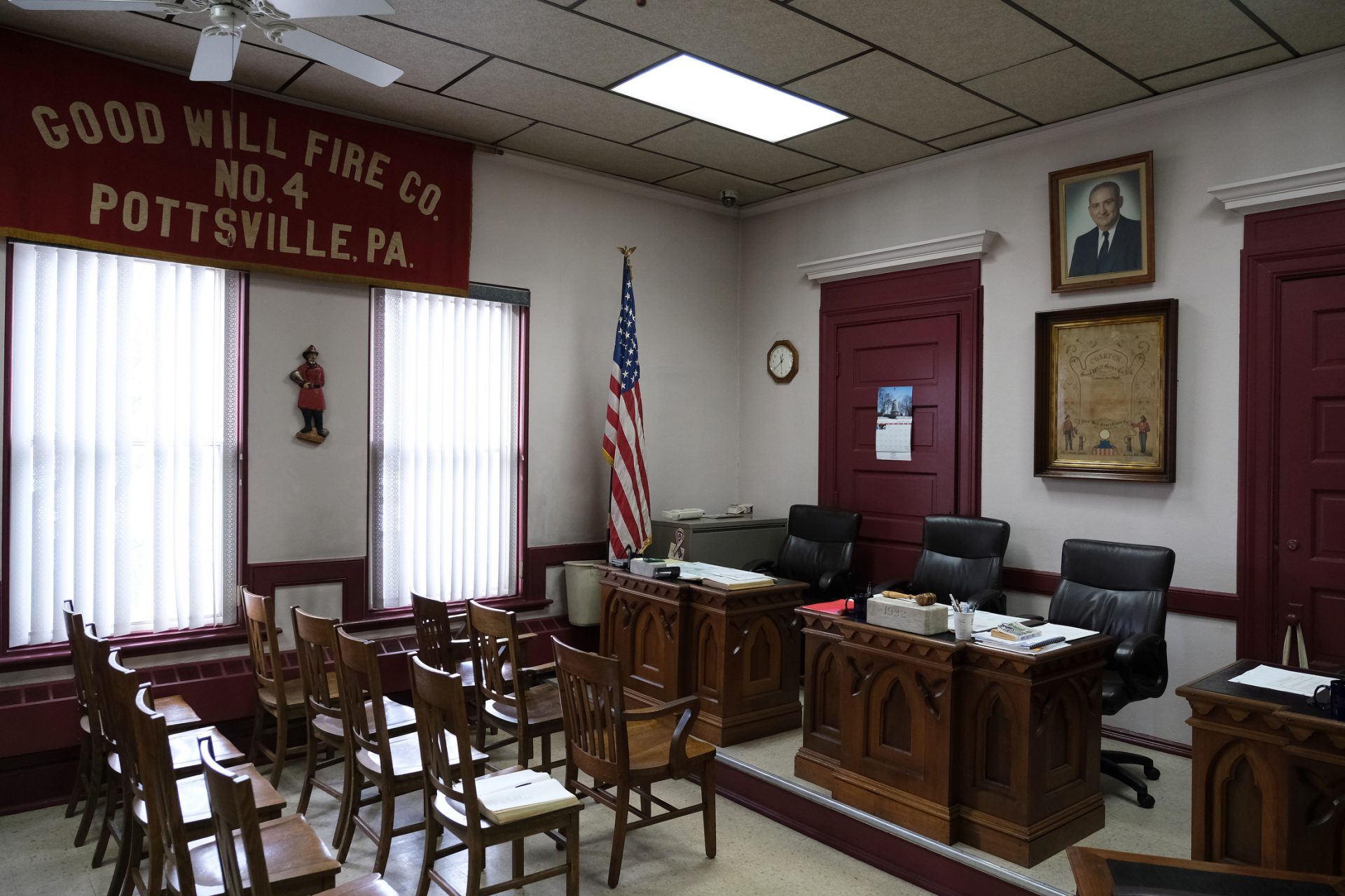 A look at the meeting room Jan. 16, 2020, at Good Will Fire Company No. 4 in Pottsville, Pennsylvania.