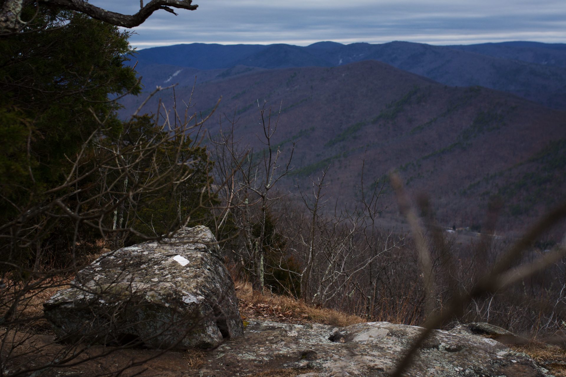 Looking west from this overlook in the George Washington National Forest in central Virginia, the pathway of the pipeline would be visible along the valley floor running to the north.