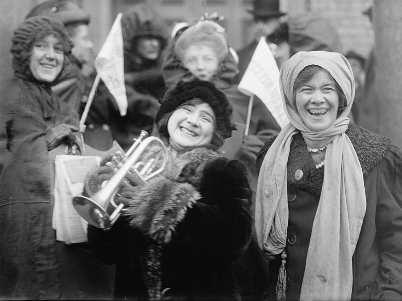Women's suffragists demonstrate in February 1913