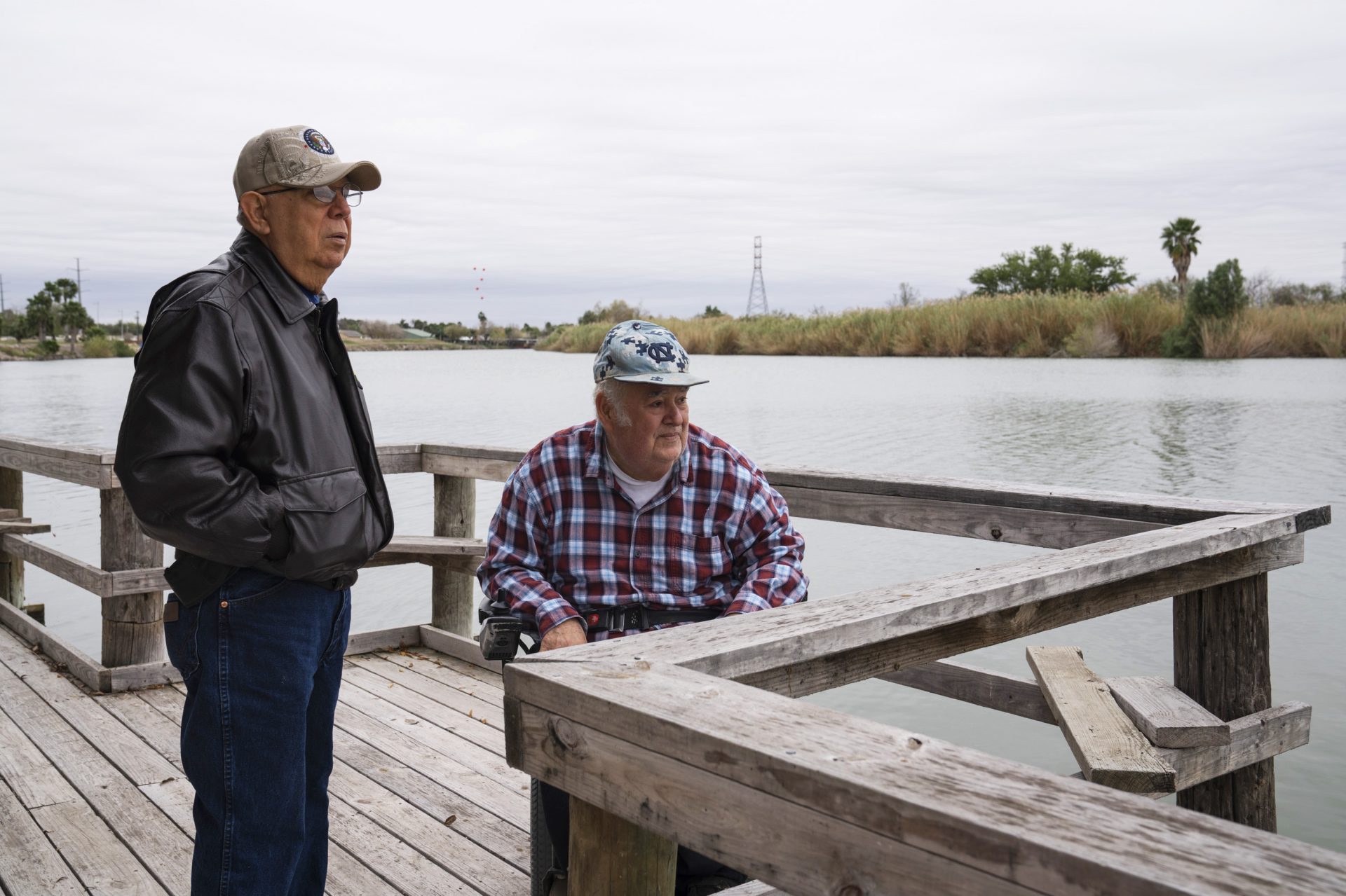 Cousins Rey Anzaldua (left) and Fred Cavazos own a rustic campground in Mission. The government wants to put the wall and a wide patrol zone along the north end of their property. They worry it will drive away his tenants, who may not want to be walled off from the rest of Texas.
