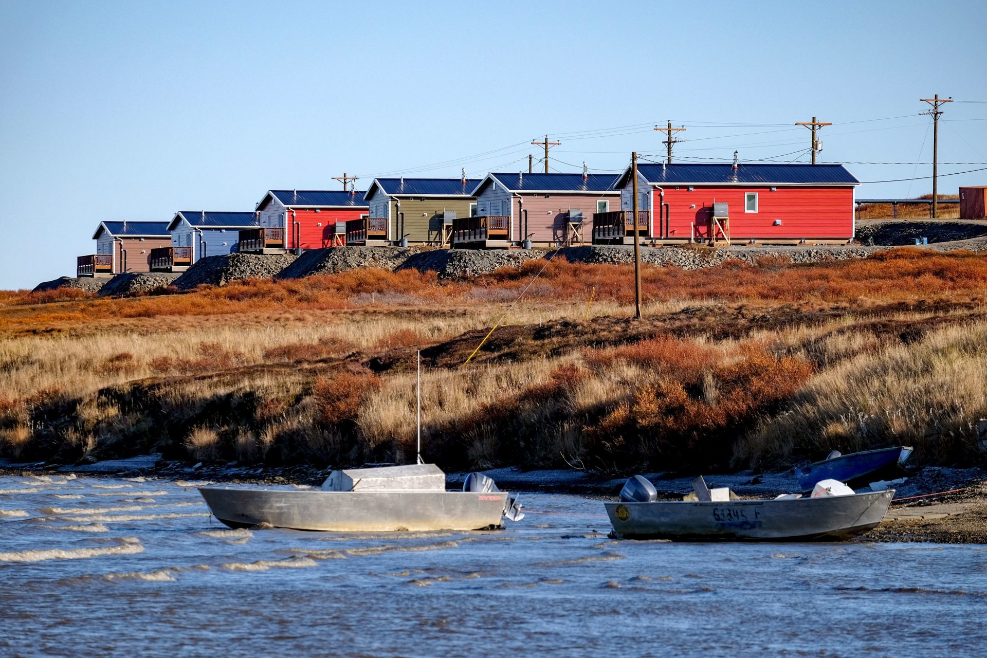 Some of Newtok's residents moved into 21 newly constructed homes in Mertarvik, Alaska, in October 2019.