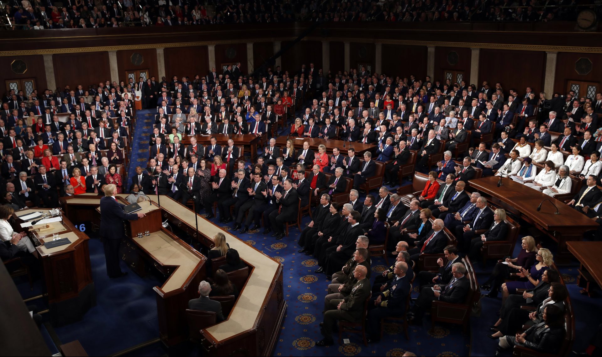 President Donald Trump delivers his State of the Union address to a joint session of Congress on Capitol Hill in Washington, Tuesday, Feb. 4, 2020.