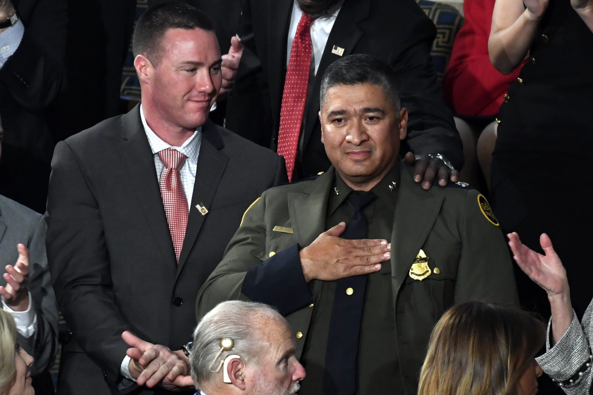 U.S. Border Patrol deputy chief Raul Ortiz of Del Rio, Texas, is recounted by President Donald Trump during the State of the Union address to a joint session of Congress on Capitol Hill in Washington, Tuesday, Feb. 4, 2020.
