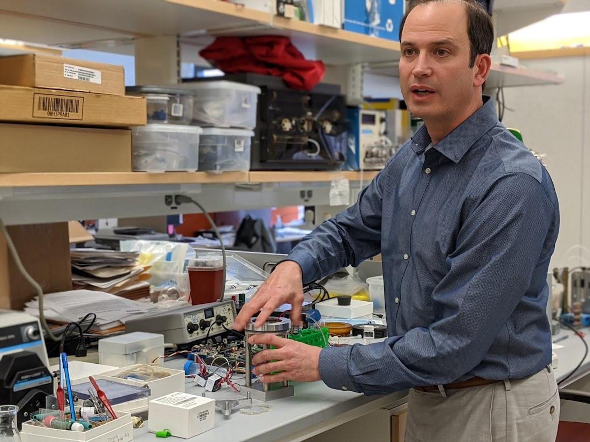 University of Pittsburgh School of Dental Medicine professor Juan Taboas said he tinkered on electronics with his dad as a kid; he now uses those same skills for his research on tissue regeneration.