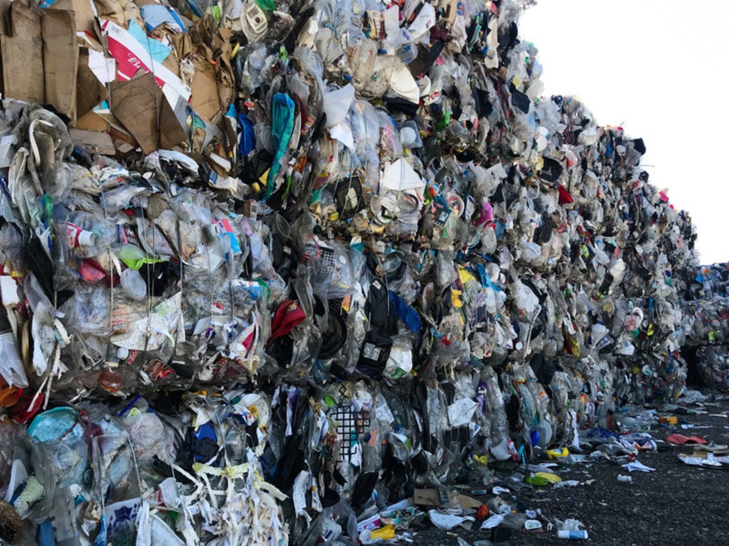 A wall of plastic trash at Garten Services in Salem, Ore., is headed to the landfill. The vast majority of plastic can't be or won't be recycled.