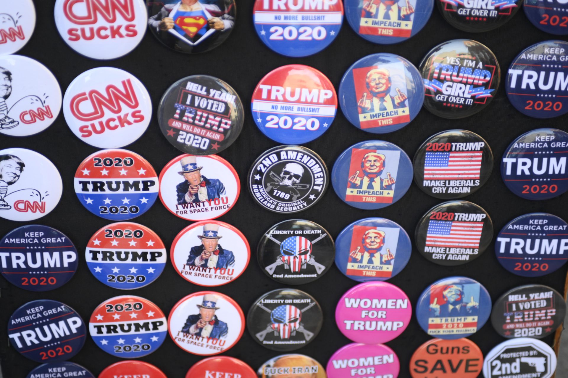 A street vendors Trump buttons in Scranton.
