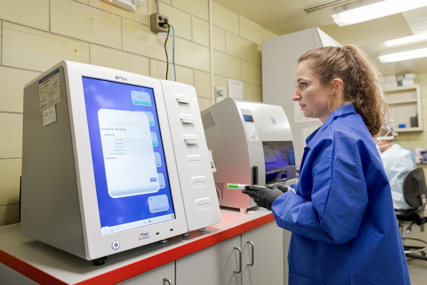 Pennsylvania Commonwealth microbiologist Karen Zimmerman, prepares a master mix for PCR inside the extraction lab at the Pennsylvania Department of Health Bureau of Laboratories on Friday, March 6, 2020.