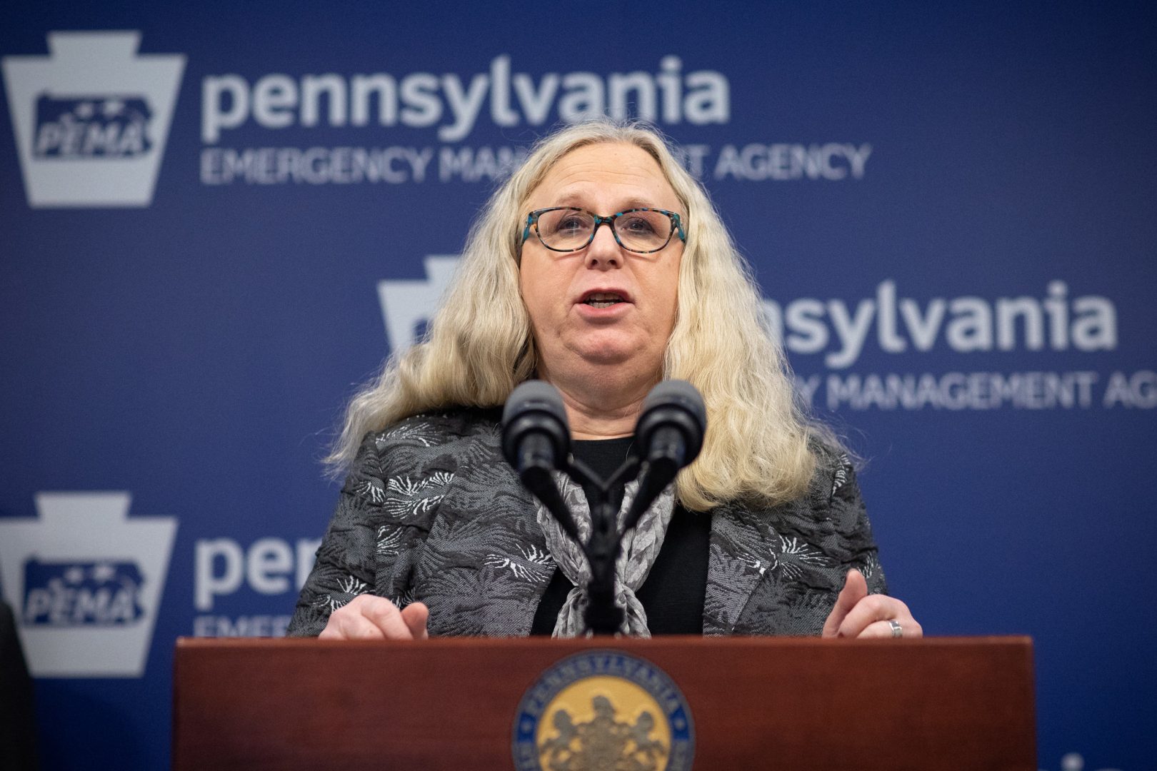Secretary of Health Dr. Rachel Levine speaks during a press conference on March 16, 2020.