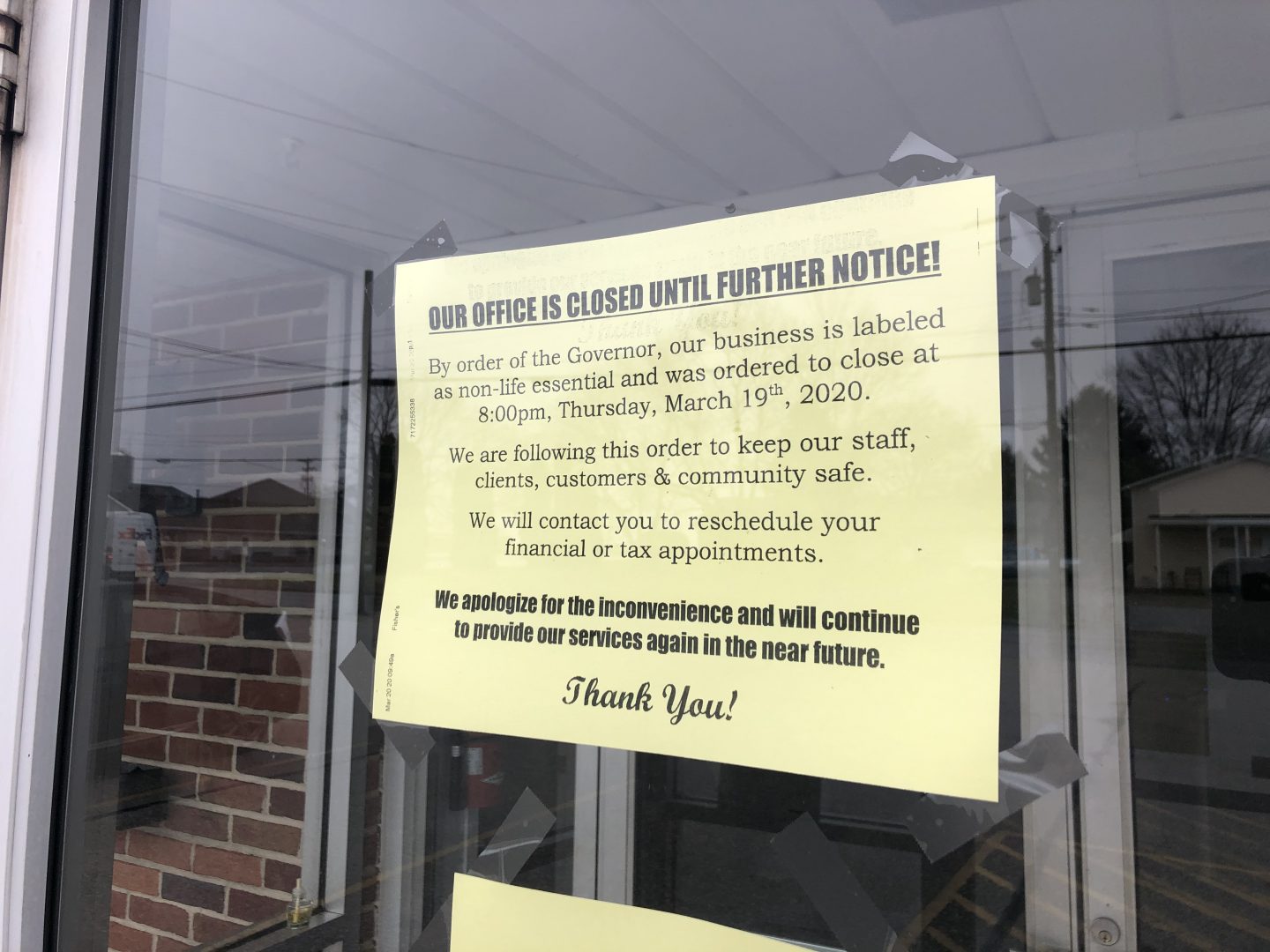 Many businesses across Pennsylvania were  closed on March 23, 2020, in response to an order from Gov. Tom Wolf to shutdown non-life sustaining businesses.