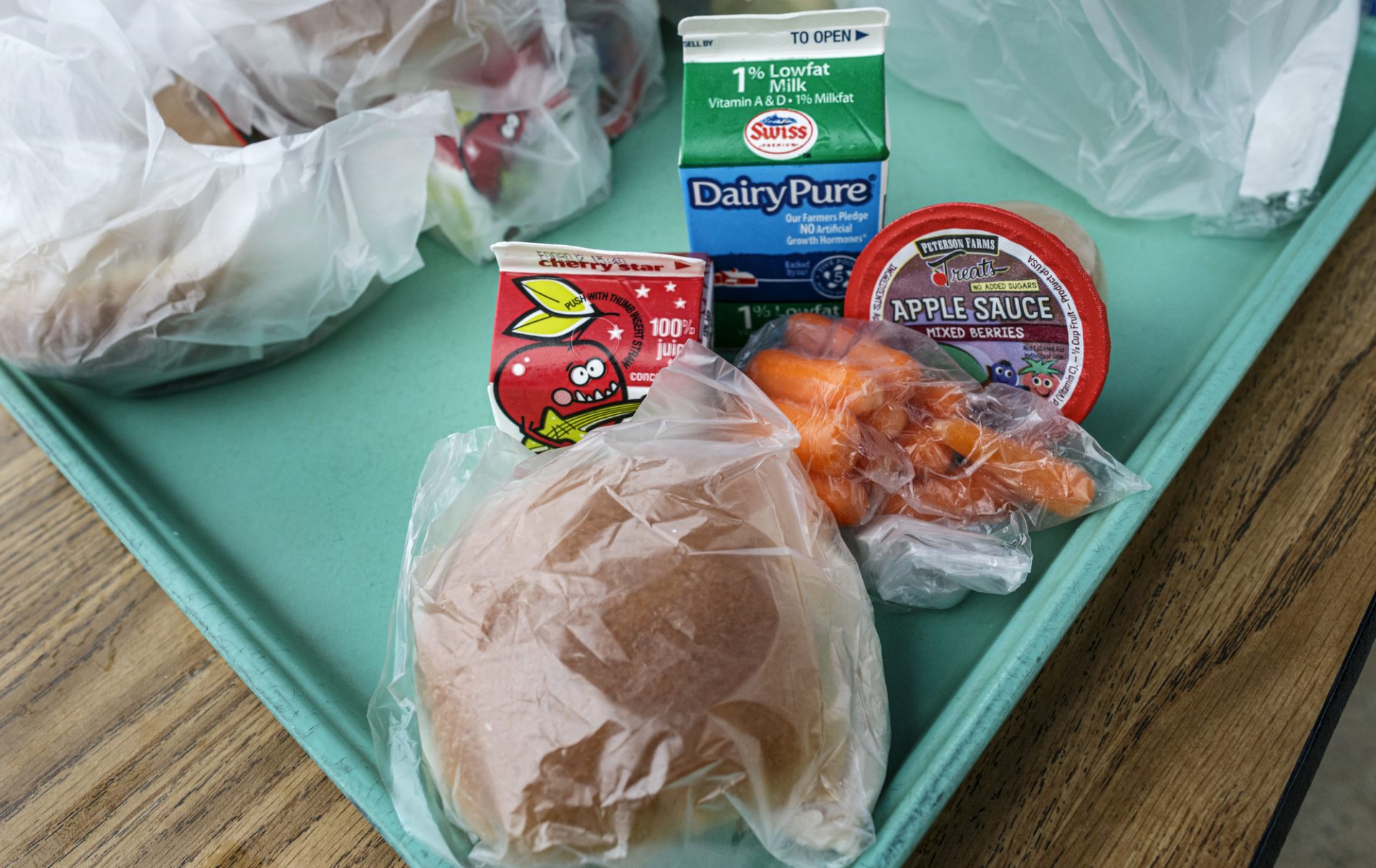 The contents of a school lunch at Central Dauphin East High School. During the coronavirus COVID-19 shutdown, drive-through distribution of breakfast and lunch will be available each weekday from 8:30 a.m. through 11:00 a.m. at Central Dauphin East High School and Swatara Middle School. This first-come, first-served program is for all resident children in the district ages 18 and under, March 17, 2020.