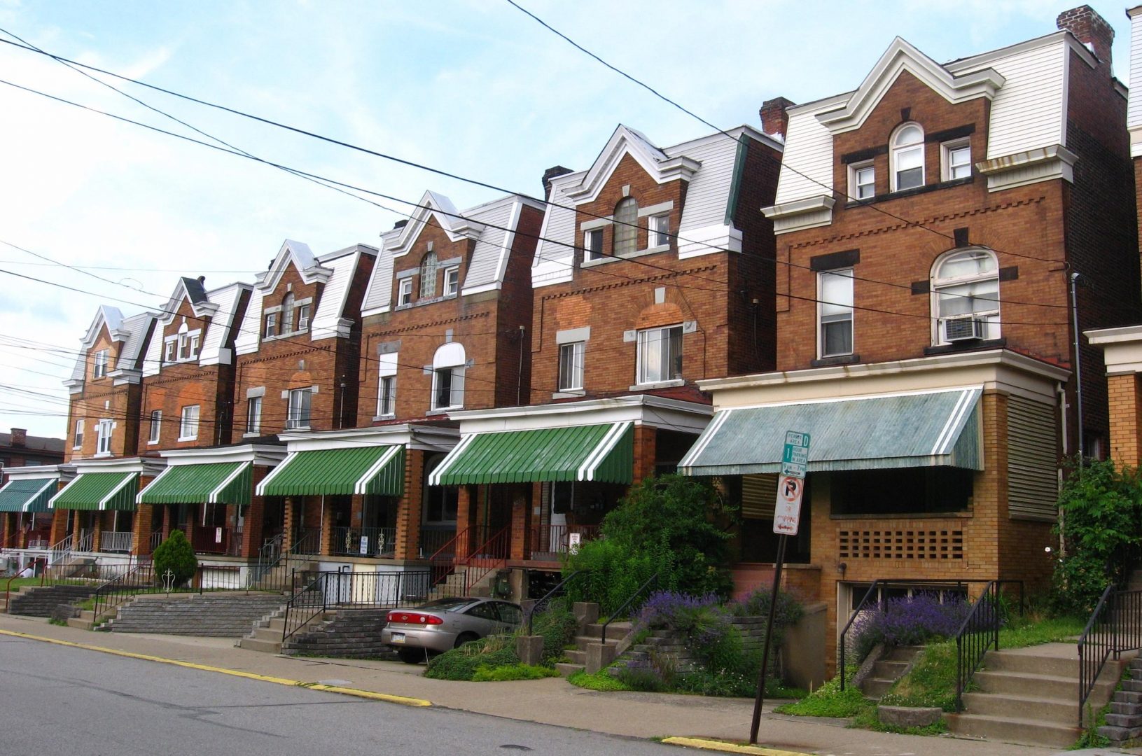 Apartment buildings in South Oakland, Pittsburgh.