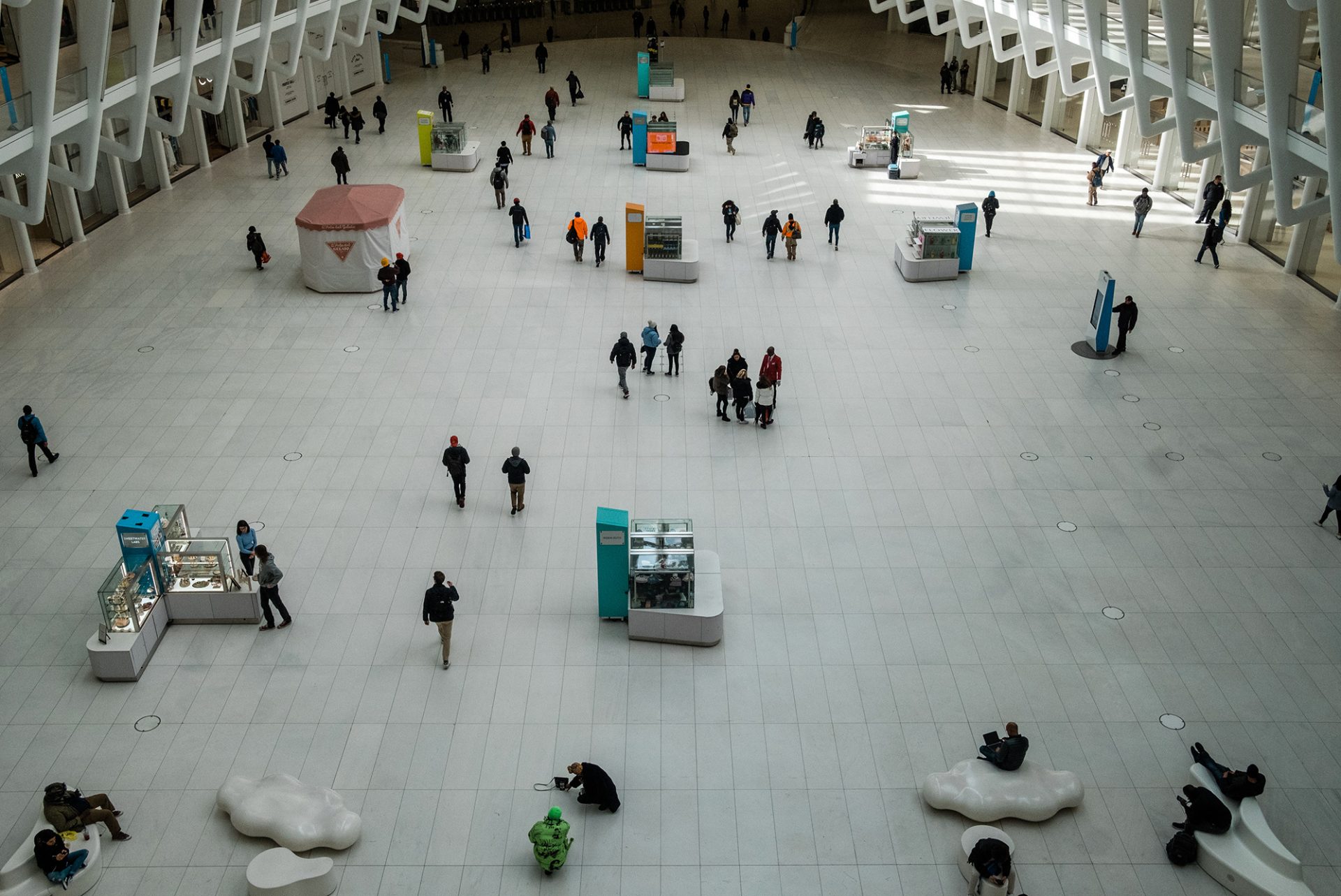 The Oculus transportation hub in Manhattan, on Monday. The governors of New York, New Jersey and Connecticut have banned all gatherings of 50 or more people, and said bars, restaurants, casinos and gyms must close.