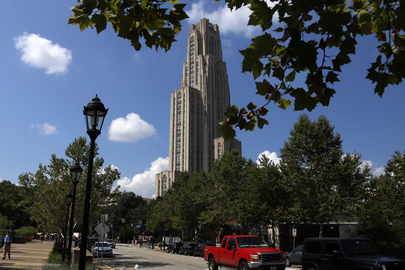 The Cathedral of Learning towers over the University of Pittsburgh campus in the Oakland section of Pittsburgh Monday, July 8, 2019. 