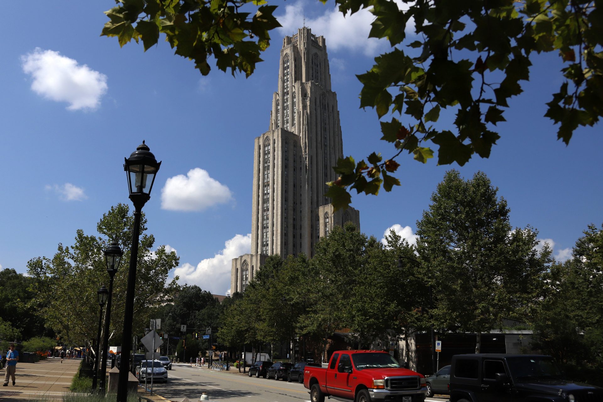 The Cathedral of Learning towers over the University of Pittsburgh campus in the Oakland section of Pittsburgh Monday, July 8, 2019.