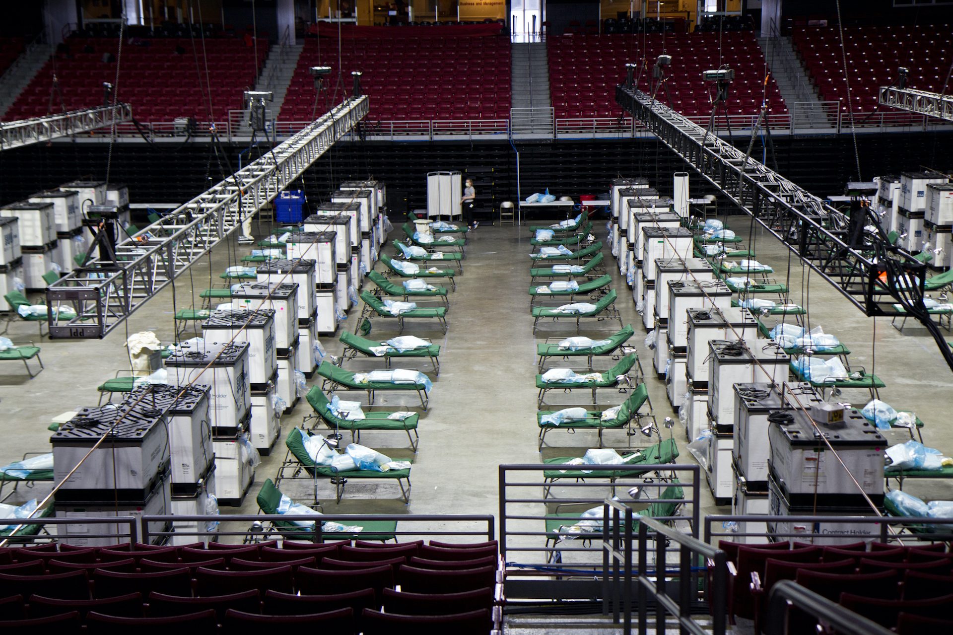 Temple University’s Liacouras Center is set to open Monday with 180 beds to accommodate an overflow of COVID-19 patients in Philadelphia.