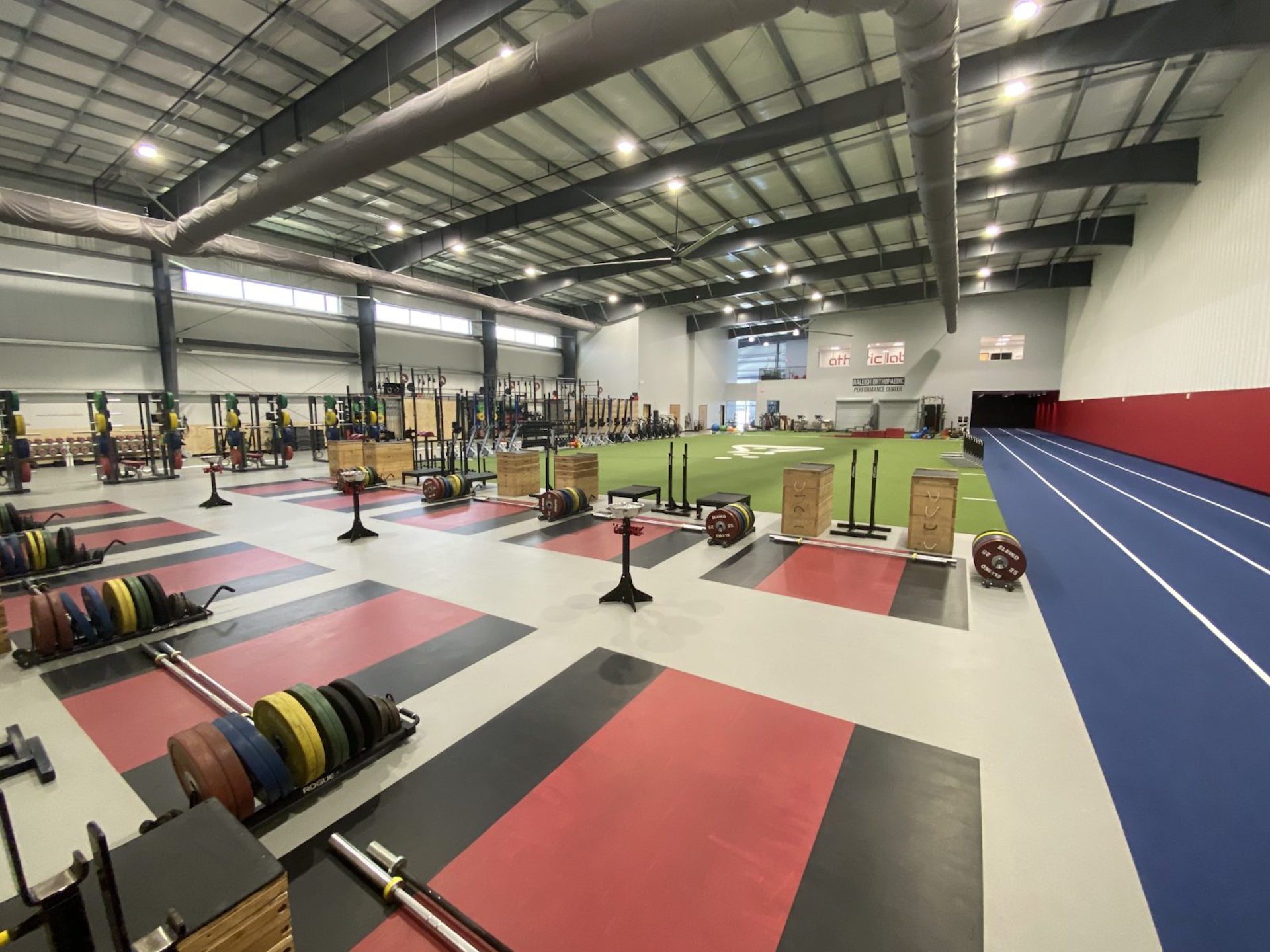 The Athletic Lab in North Carolina sits empty as even elite athletes social-distance.
