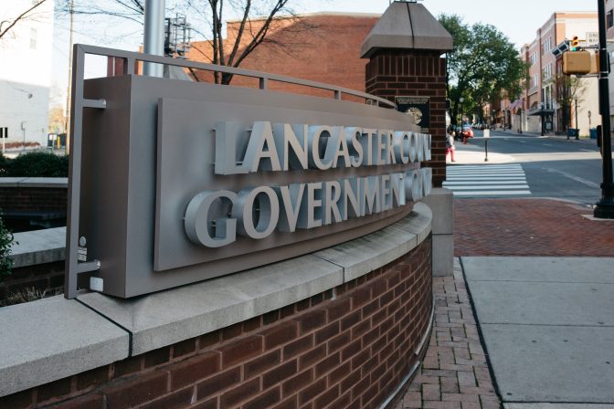 The Lancaster County Government Center is seen on April 19, 2020.