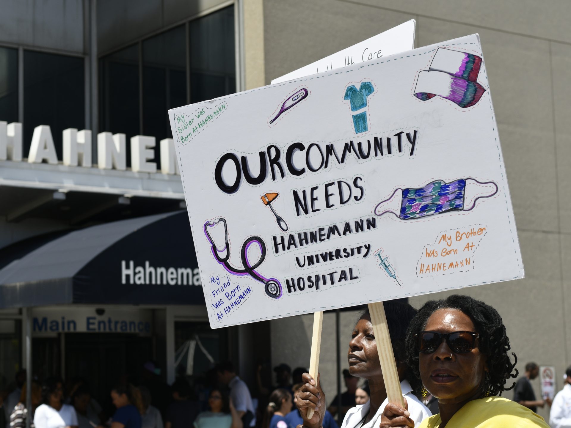 Philadelphia residents, hospital workers, and local politicians protested the imminent closure of Hahnemann University Hospital at a rally on July 15, 2019. In March 2020, city leaders tried but failed to strike a deal with the hospital's new owner to reopen the facility for an expected coronavirus surge.