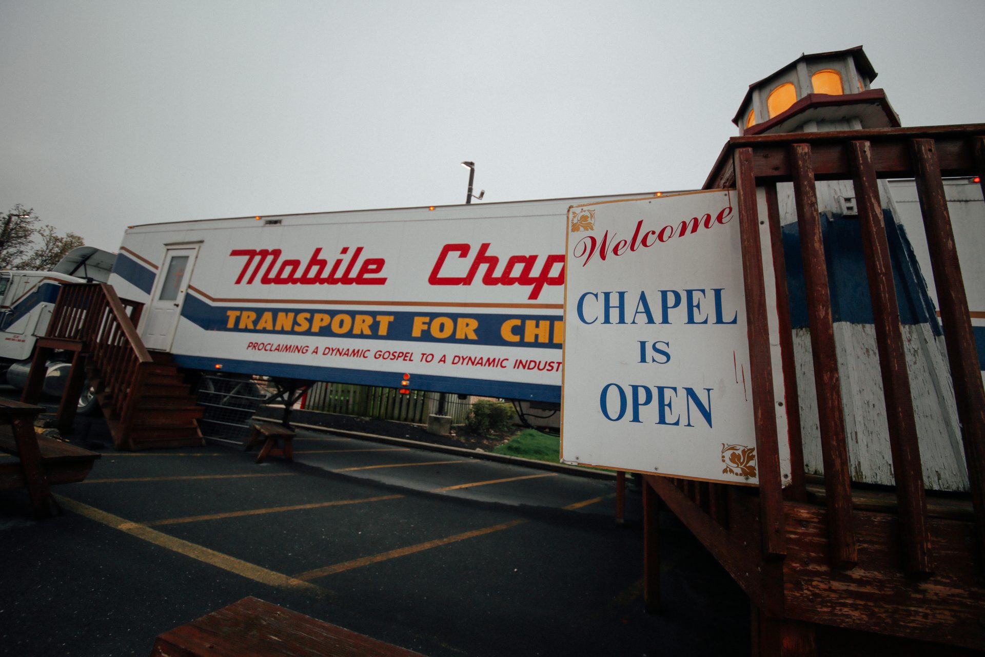A truck chapel is seen on April 1, 2020, in Hummelstown, Pa.