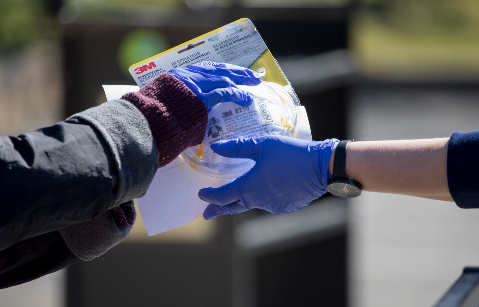 Virginia's Arlington County held its first drive-thru donation for people to drop off unopened and unused personal protective equipment (PPE) for use by first-responders.