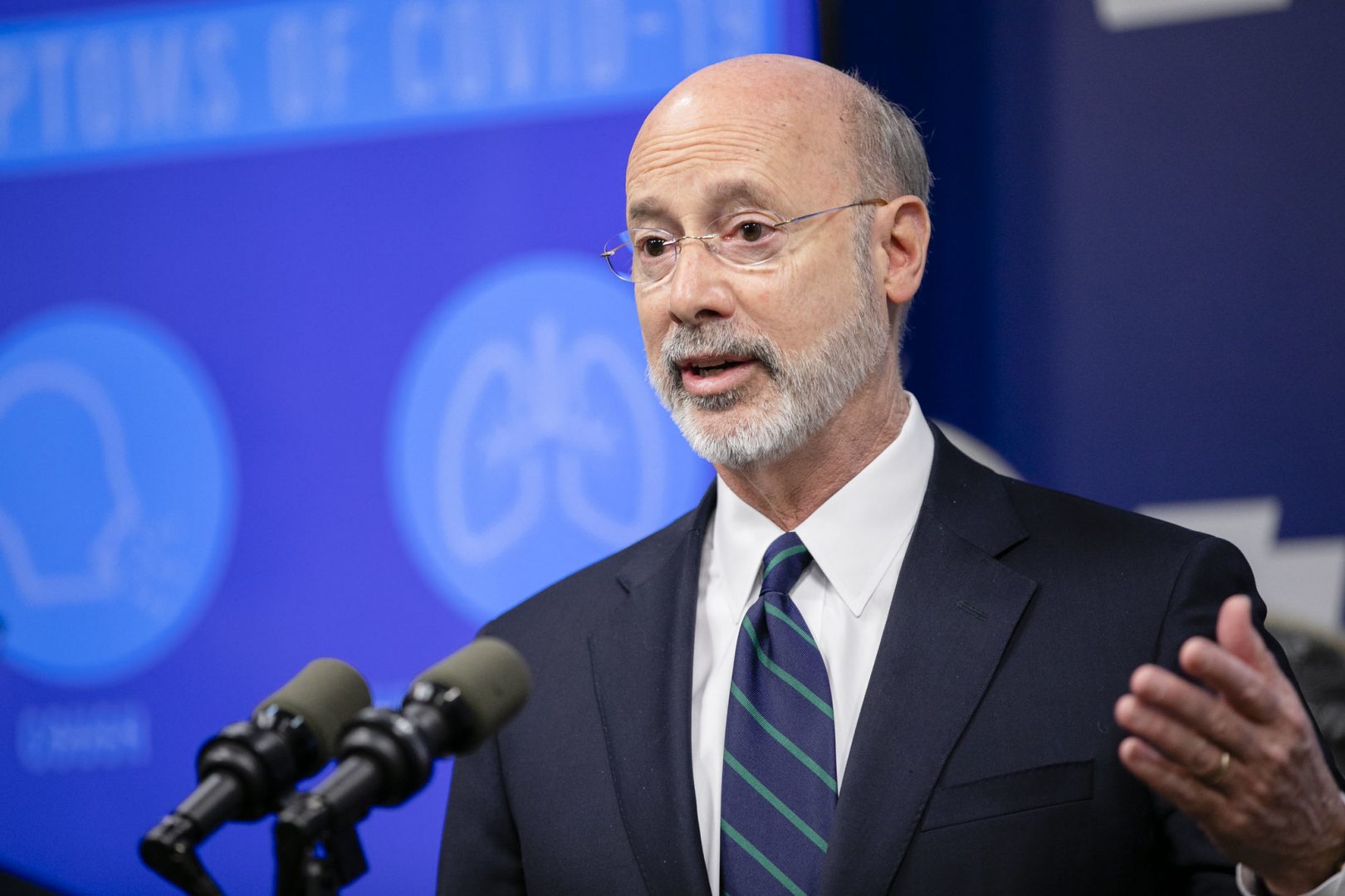 Gov. Tom Wolf confirms the state's first two presumptive positive cases of COVID-19 during press conference on March 6, 2020.