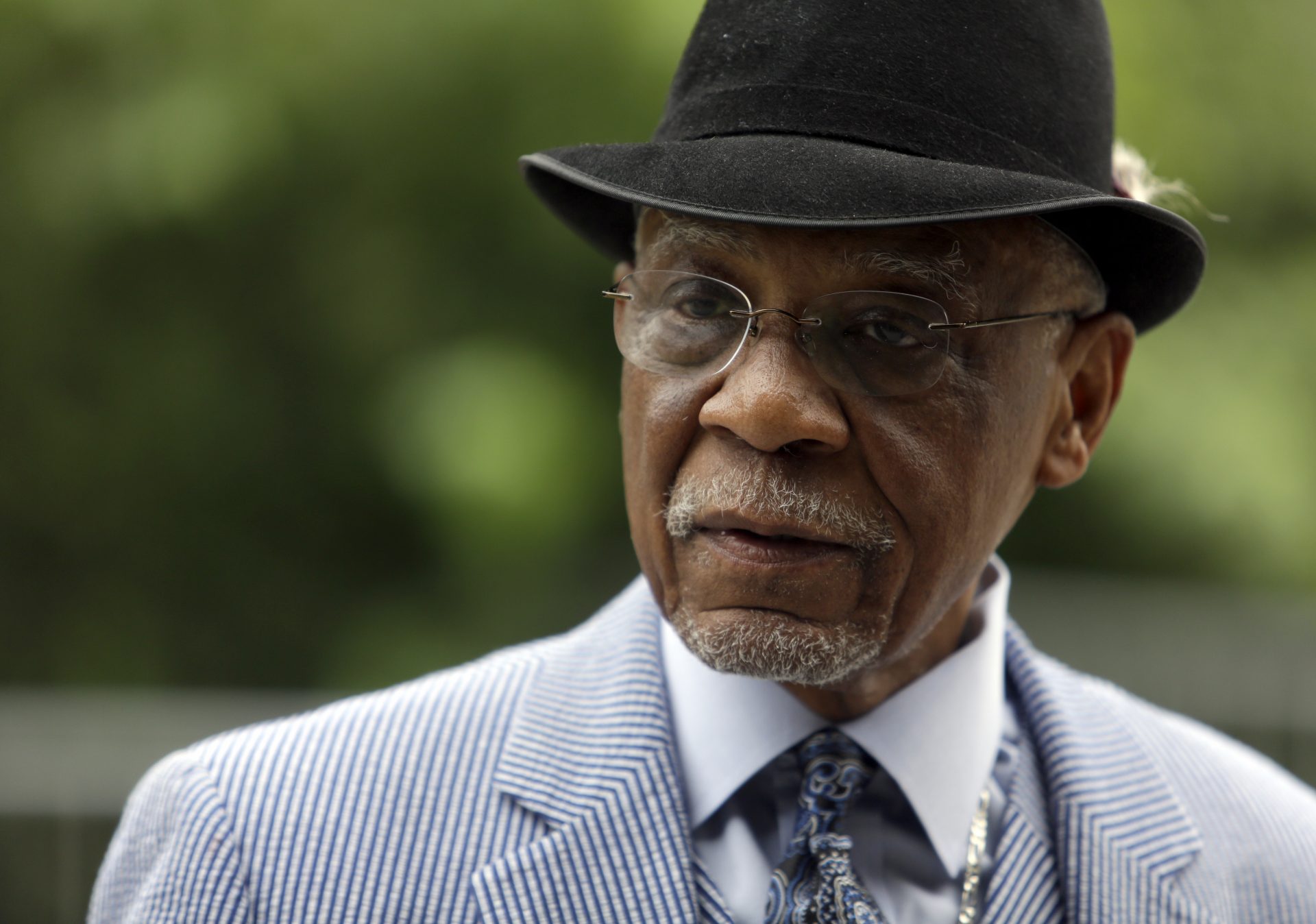 Former Philadelphia Mayor W. Wilson Goode Sr arrives before a ceremony to celebrate the naming of a street after him Friday Sept. 21, 2018 in Philadelphia.