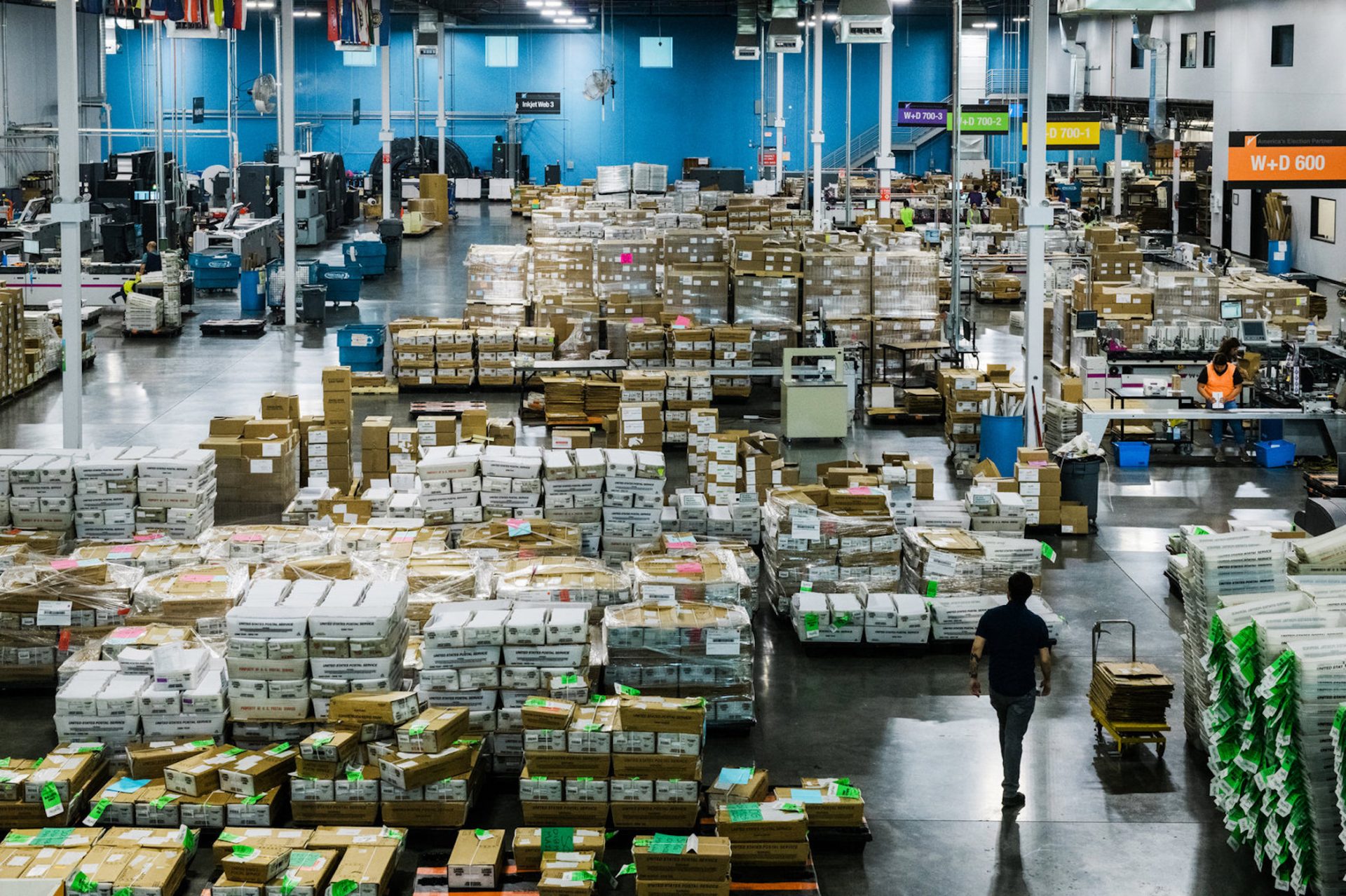 Runbeck Election Services oversees production of tens of millions of mail-in ballots for elections nationwide in Phoenix, Ariz. With many states expected to expand mail-in voting for November, experts warn that existing ballot printing services could quickly become overwhelmed.