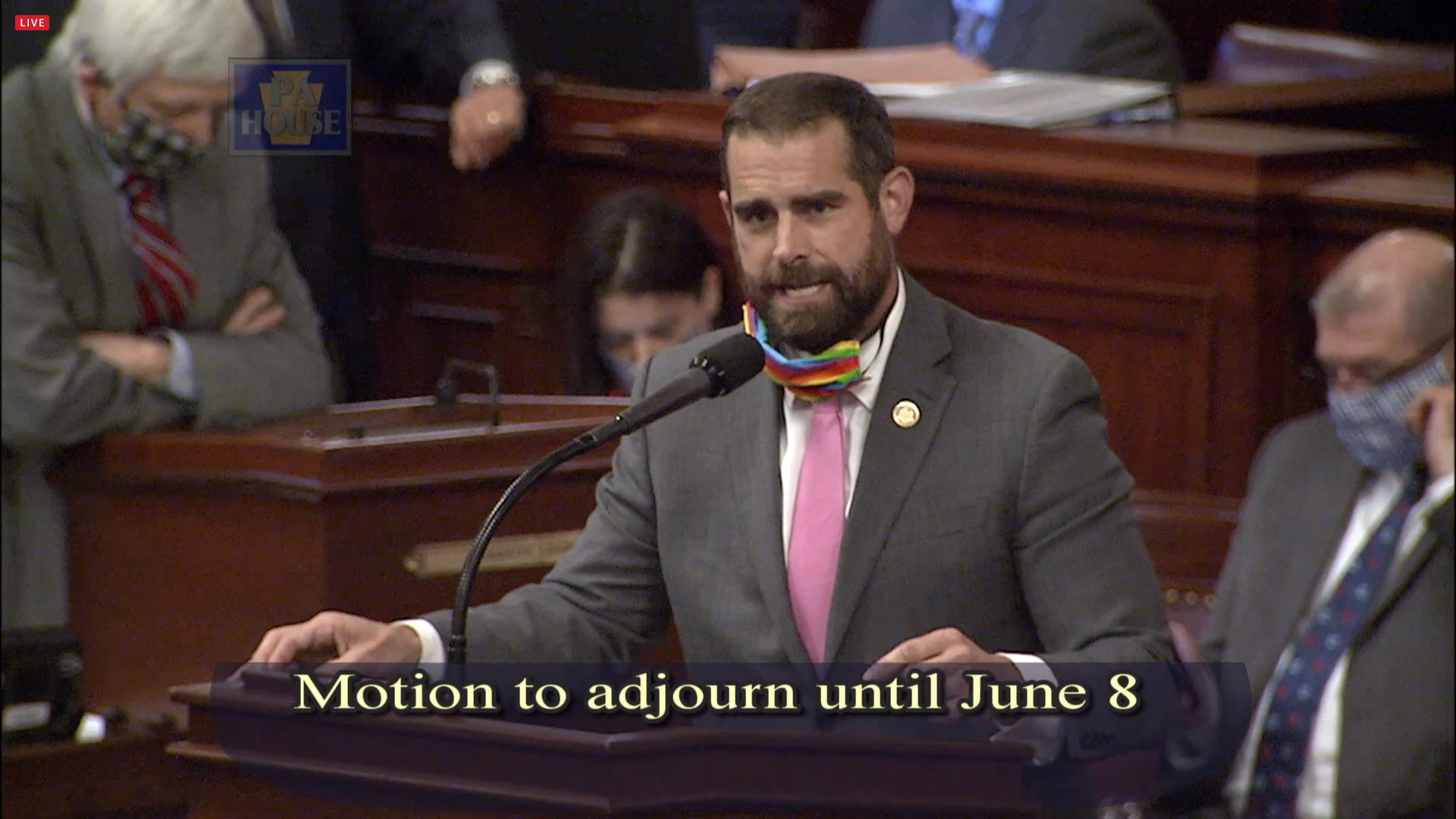 State Rep. Brian Sims (D-Philadelphia) speaks on the House floor on May 28, 2020.