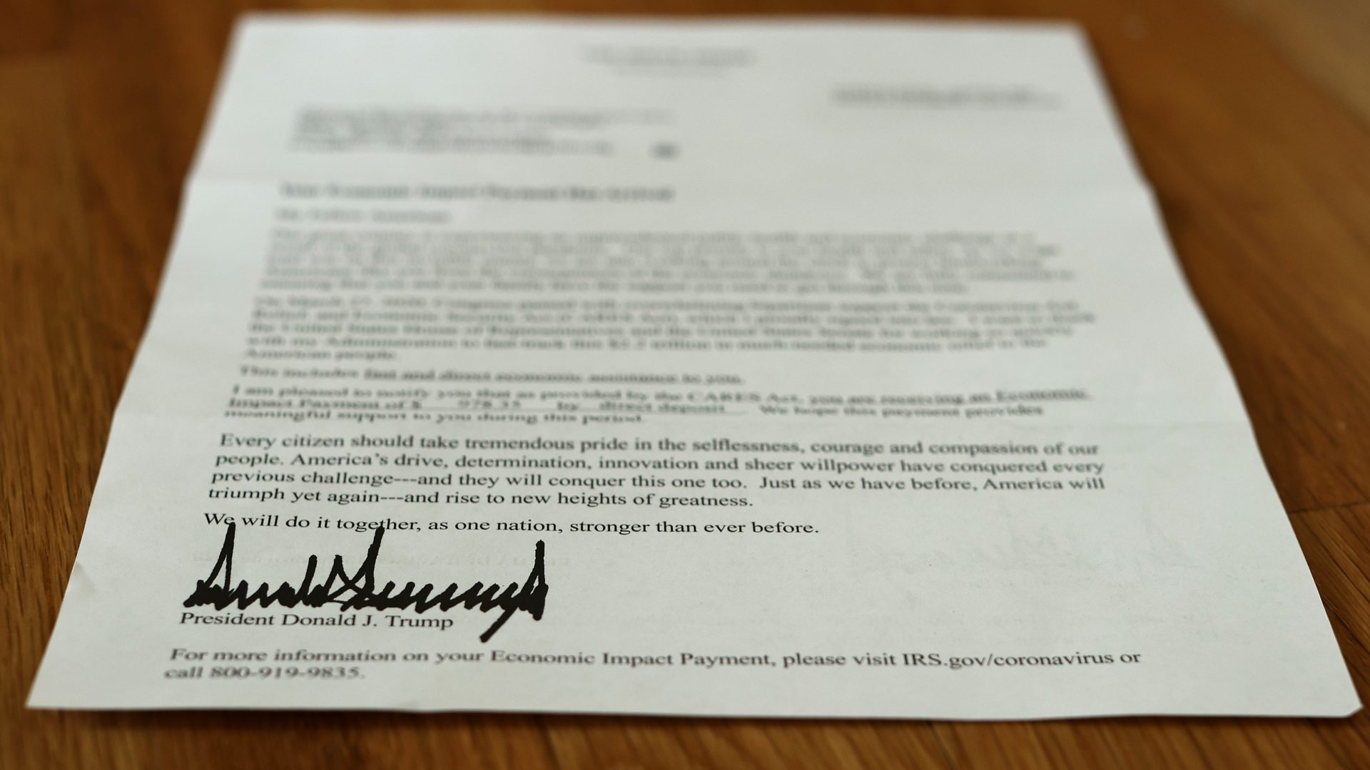 A letter bearing the signature of President Trump was sent to people who received a coronavirus relief payment as part of the Cares Act. Some of those payments went to the bank accounts of dead people.