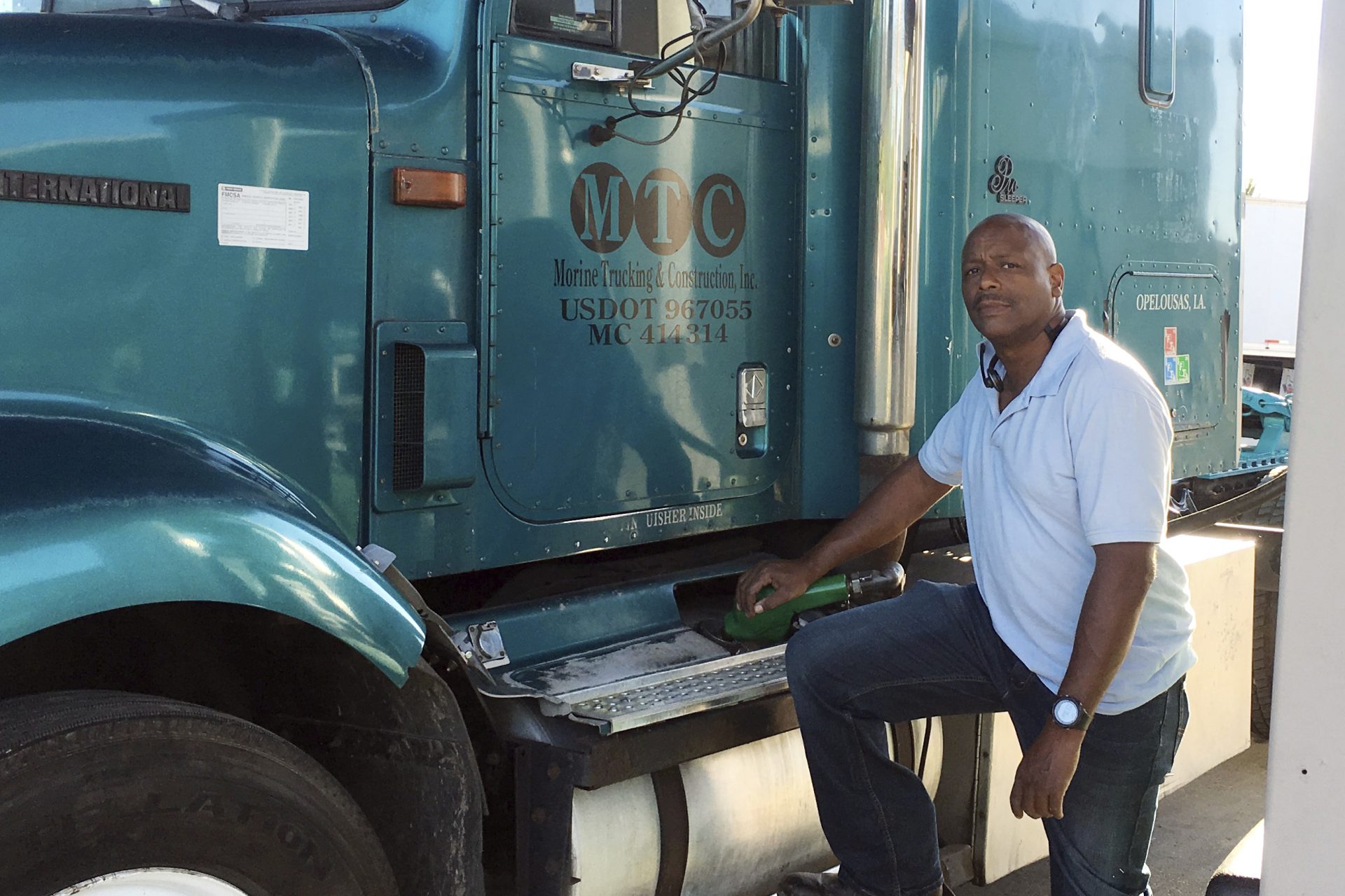 This April 29, 2020 photo provided by Rodney Morine, shows Morine preparing to make a delivery in Opelousas, La. Morine believes his second chance is no better than his first to secure a loan through a government program intended to help small businesses like his survive the pandemic. “I have zero confidence,” said Morine, an independent truck driver in Opelousas, Louisiana, whose revenues have dropped by half since the coronavirus outbreak hit the U.S.