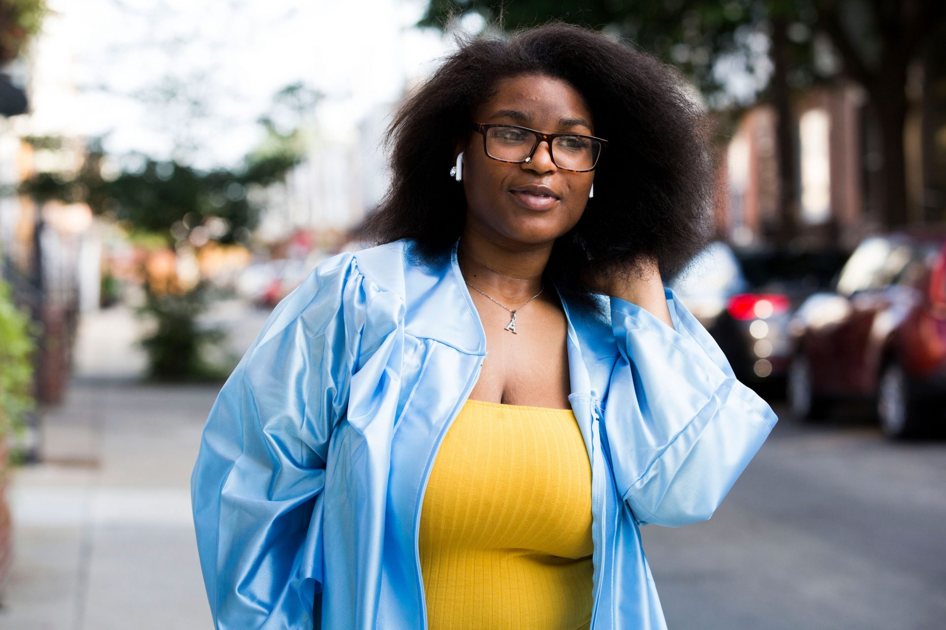 Aliah Harris, 18, after her Paul Robeson High School's virtual graduation ceremony on June 10, 2020.