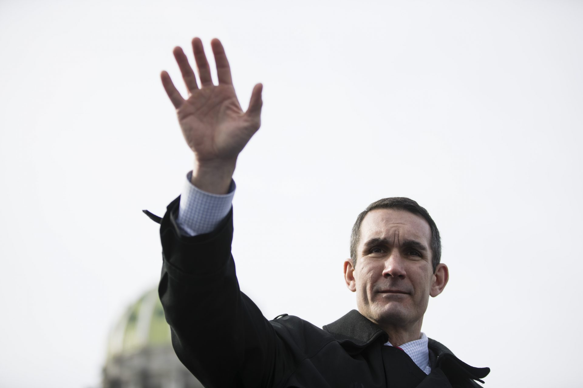 Pennsylvania Auditor General Eugene DePasquale, before Pennsylvania Gov. Tom Wolf takes the oath of office for his second term, on Tuesday, Jan. 15, 2019, at the state Capitol in Harrisburg, Pa.