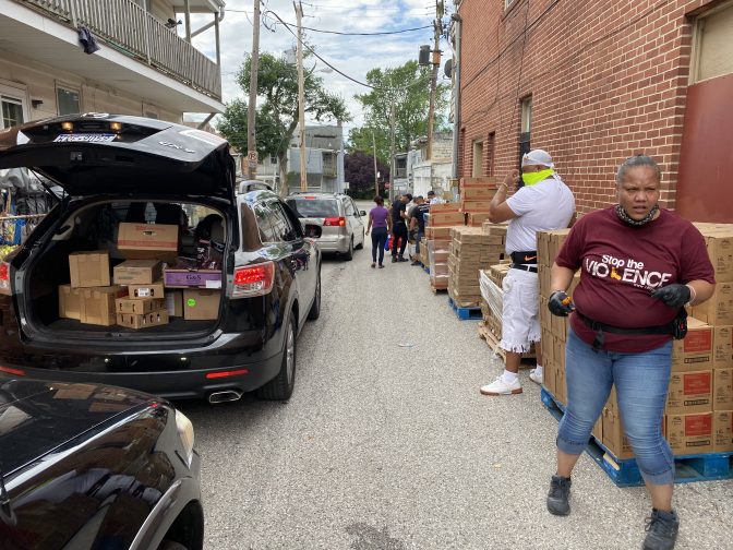 Food donation at Spanish-American Multicultural Resource Center.