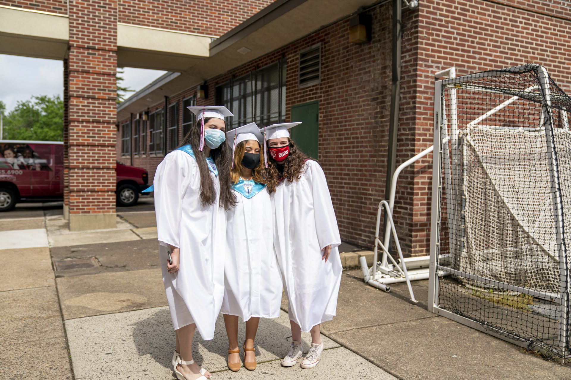Ashley with friends on graduation day at Little Flower Catholic School for Girls in Hunting Park.